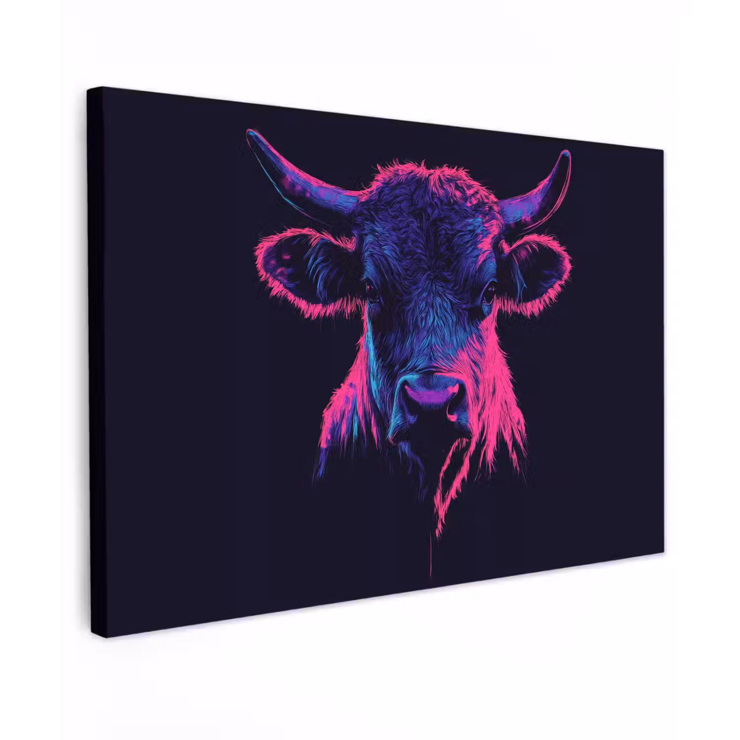 Stier - Neon - Zwart - Kleur canvas 2cm klein -z3d