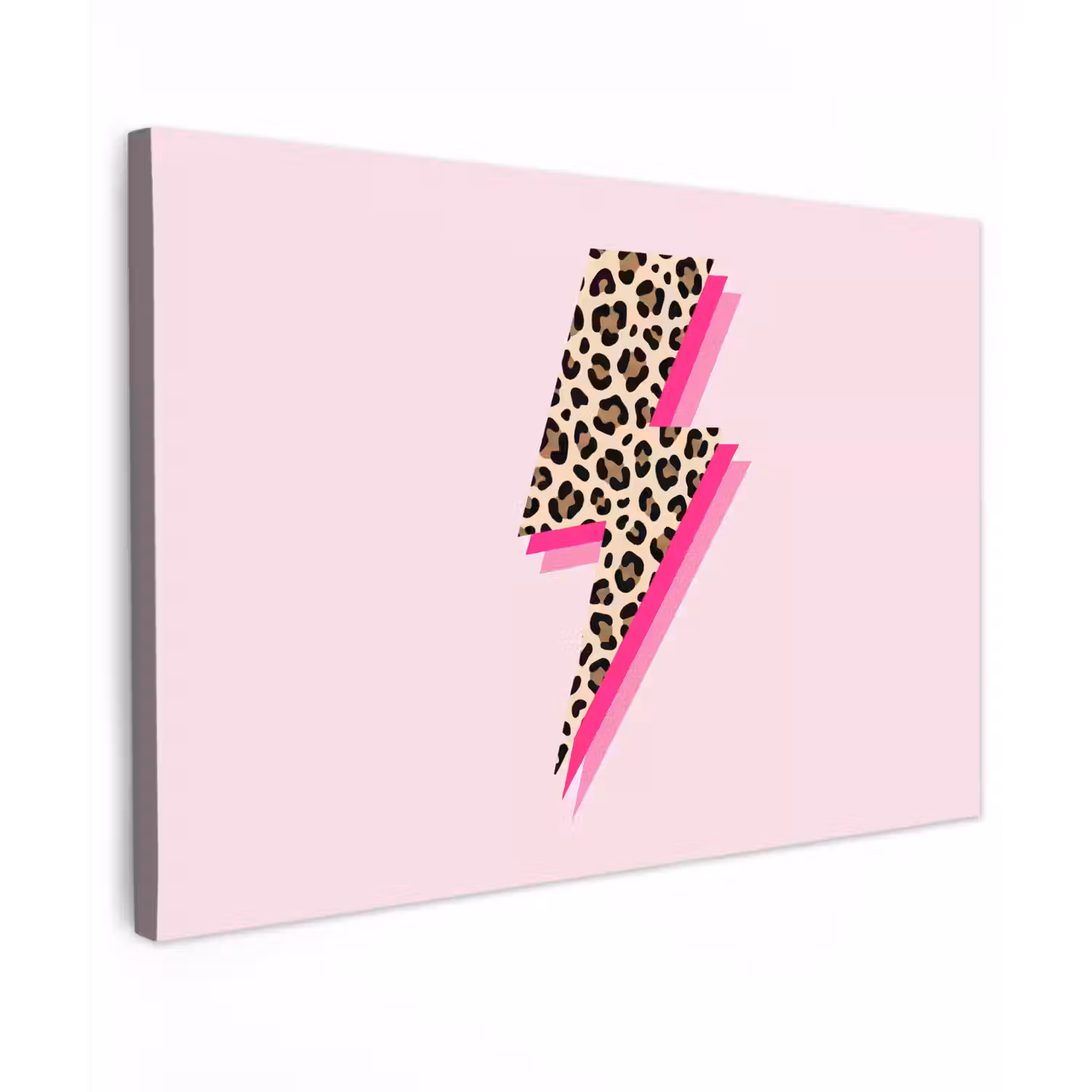 Stippen - Roze - Bliksem canvas 2cm klein -z3d