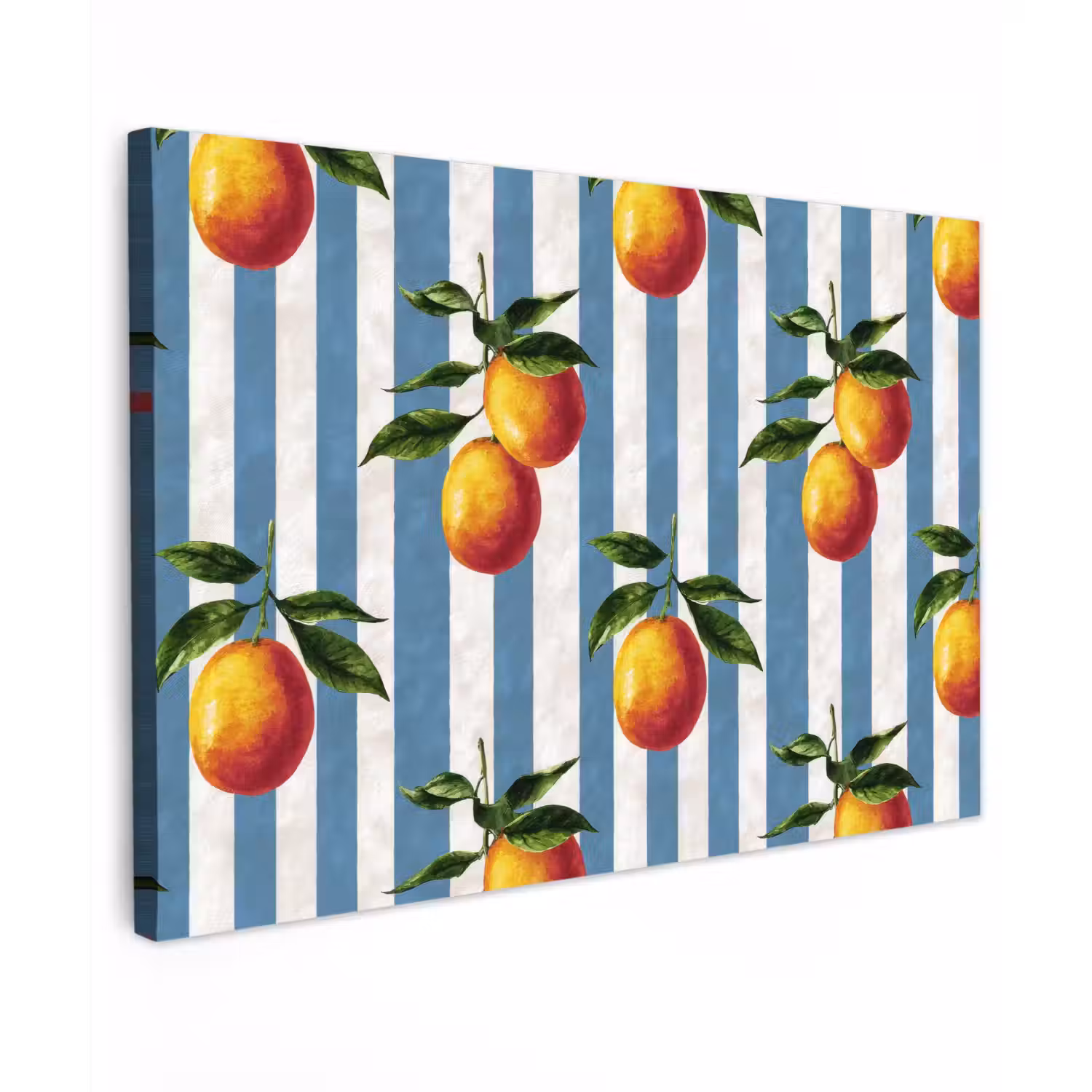 Strepen - Citroen - Blauw canvas 2cm klein 34 -z3d
