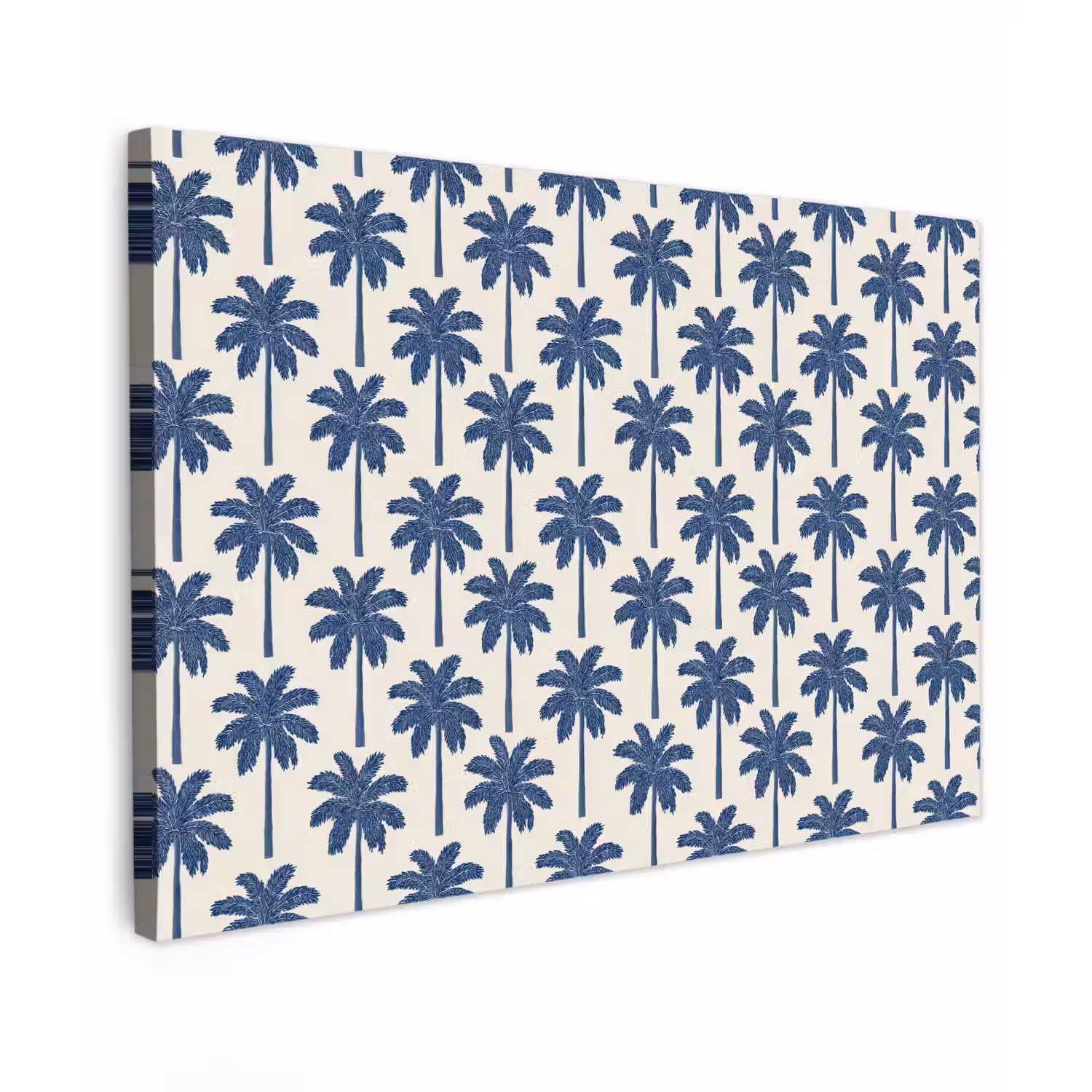 Symmetrisch - Palm - Blauw canvas 2cm klein 34 -z3d