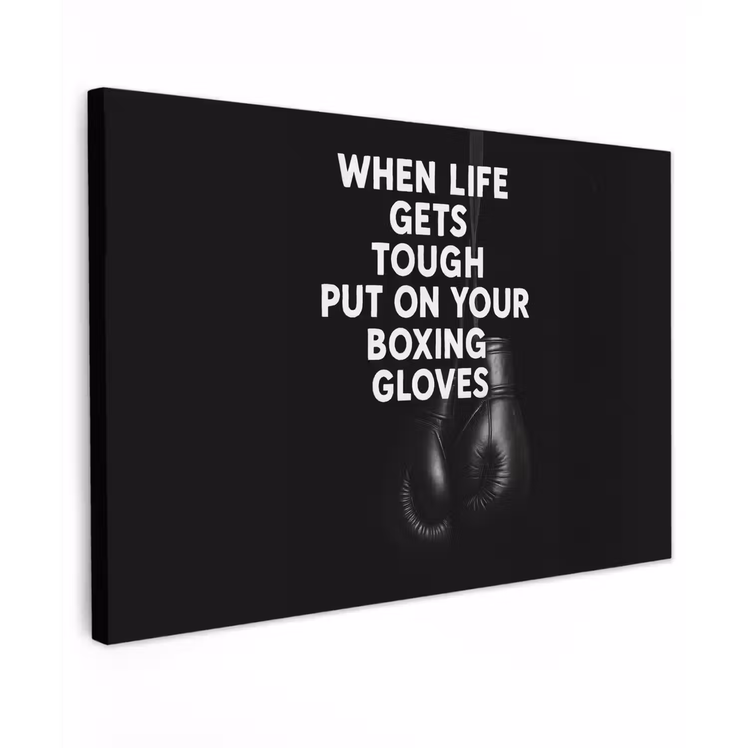 Tekst - Bokshandschoenen - Wit canvas 2cm klein -z3d