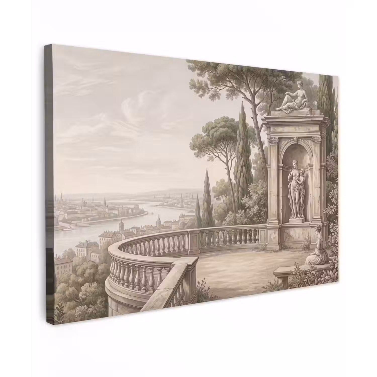 Terras - Stad - Uitzicht - Rivier canvas 2cm klein -z3d