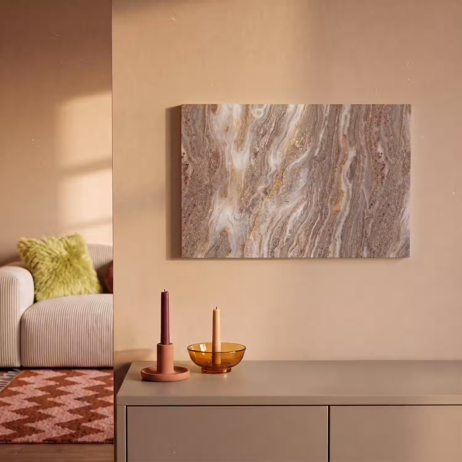 Textuur - Steen - Abstract - Beige canvas 2cm klein -sfeer1
