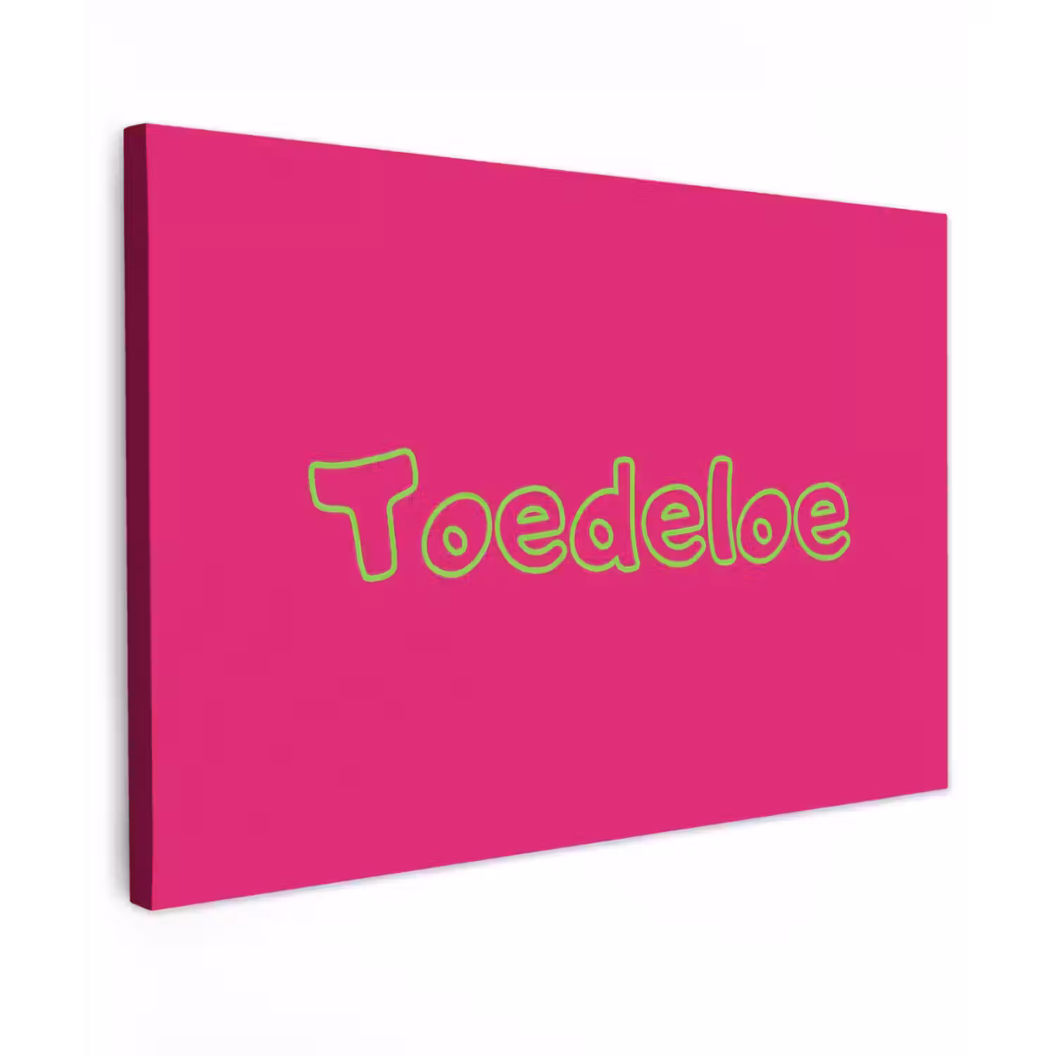 Toedeloe - Groen - Roze canvas 2cm klein -z3d