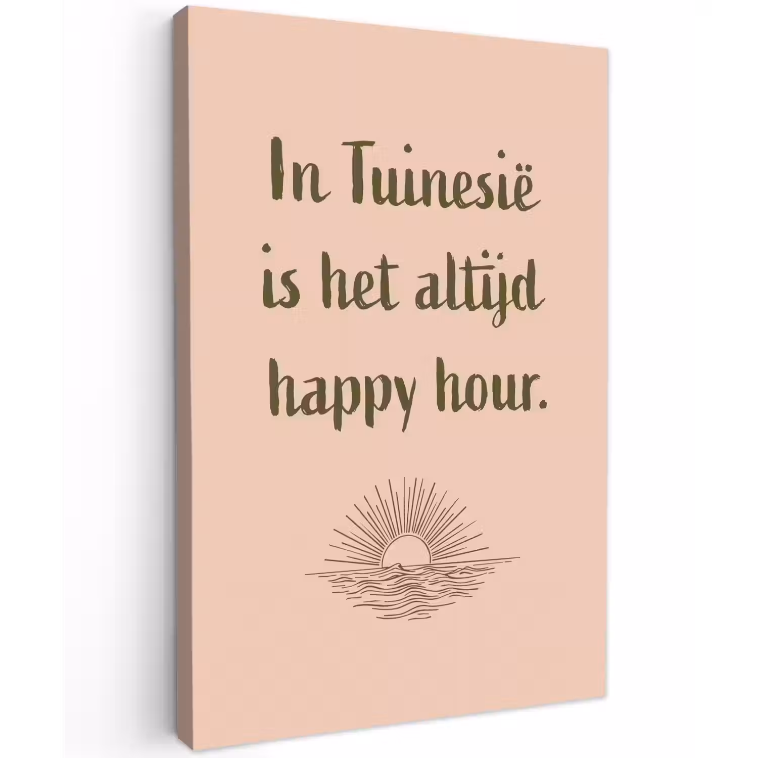 Tuin - Roze - Quote - Zon canvas 2cm klein -z3d