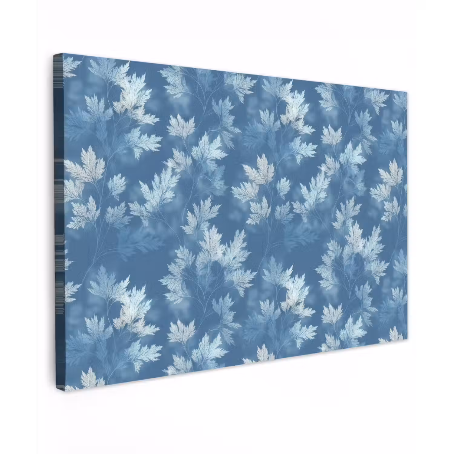 Varen - Botanisch - Patroon - Grijsblauw canvas 2cm klein 34 -z3d
