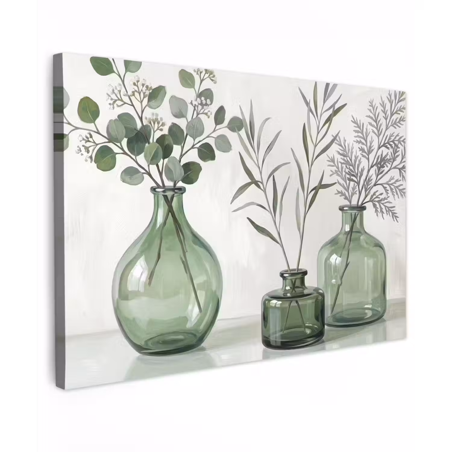 Vazen - Bladeren - Groen canvas 2cm klein -z3d