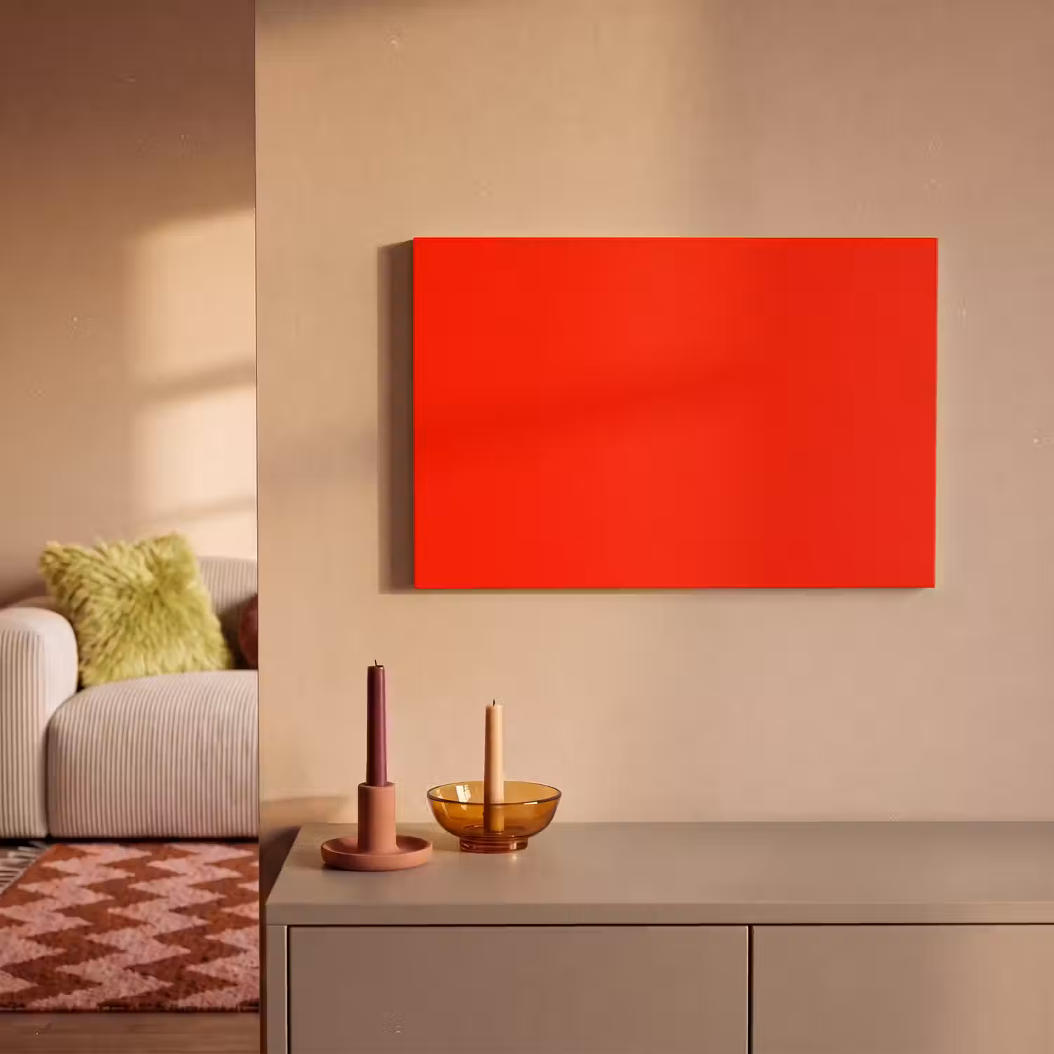 Vibrant - Vermilion - Rood canvas 2cm klein 34 -sfeer1