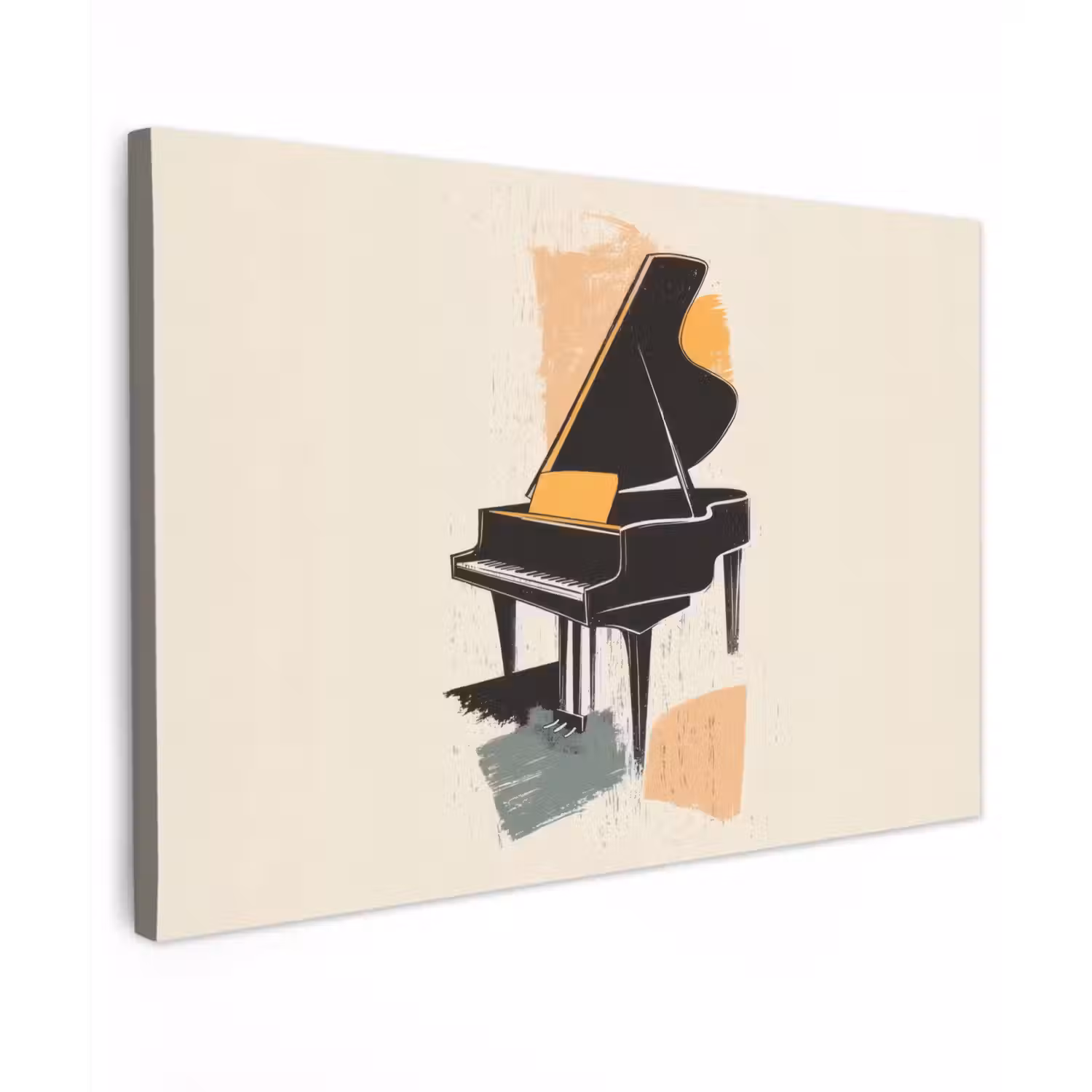 Vleugel - Zwart - Abstract - Illustratie canvas 2cm klein -z3d