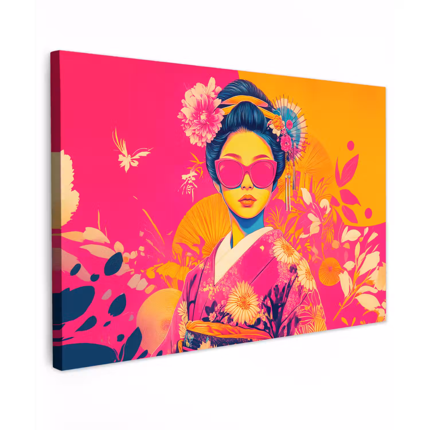 Vrouw - Zonnebril - Abstract - Oranje canvas 2cm klein -z3d