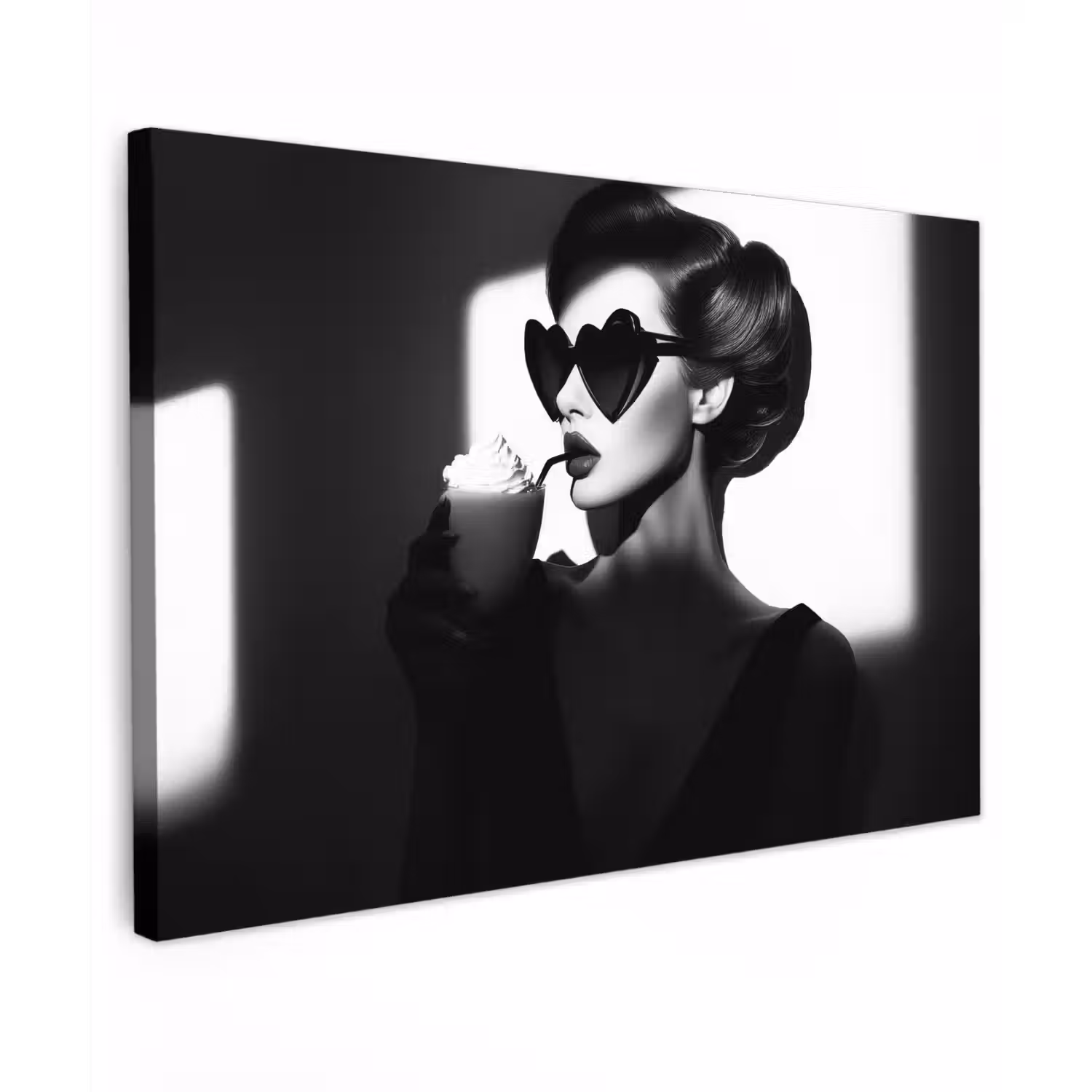 Vrouw - Zwart - Hart canvas 2cm klein -z3d
