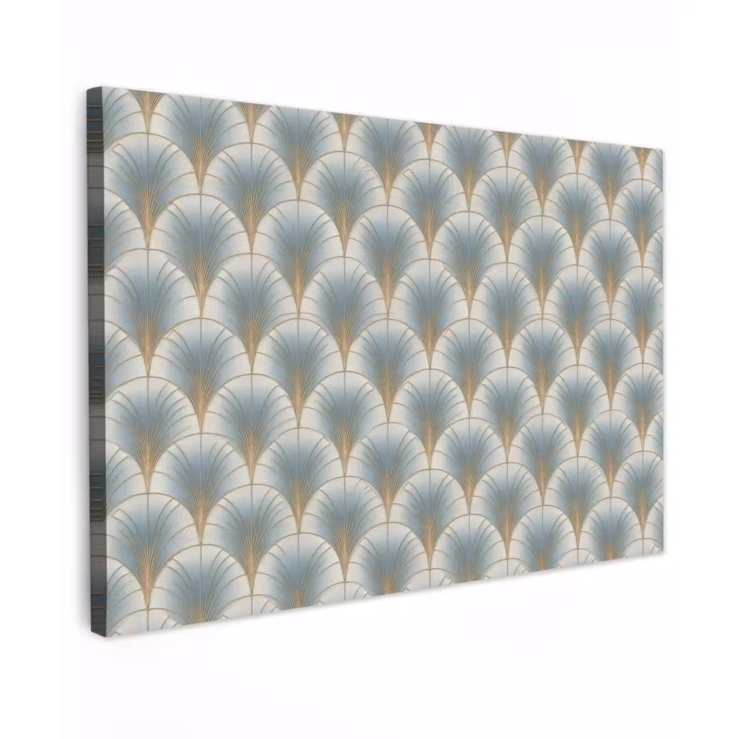 Waaier - Klassiek - Blauw canvas 2cm klein 34 -z3d