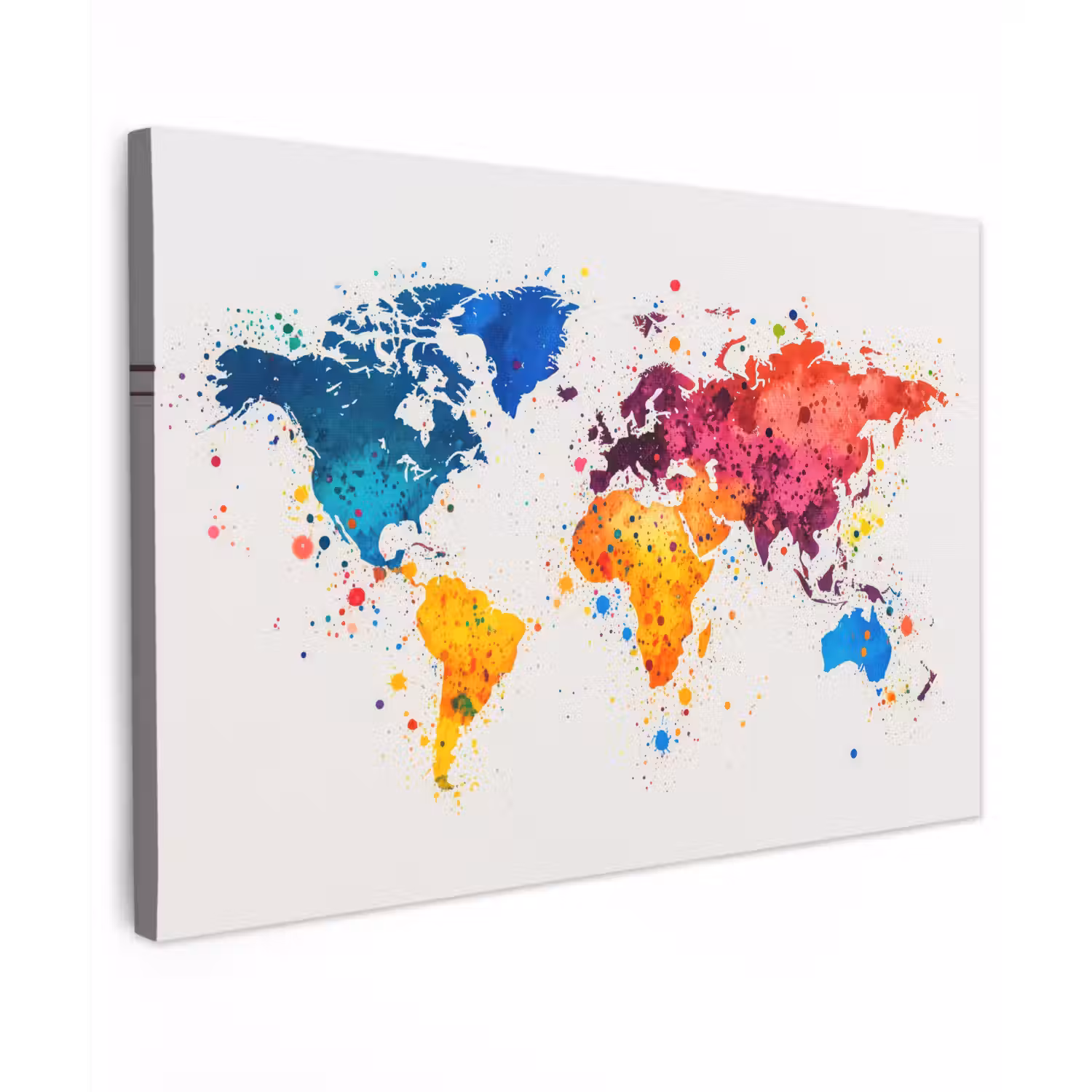 Wereldkaart - Graffiti - Kleurrijk canvas 2cm klein -z3d