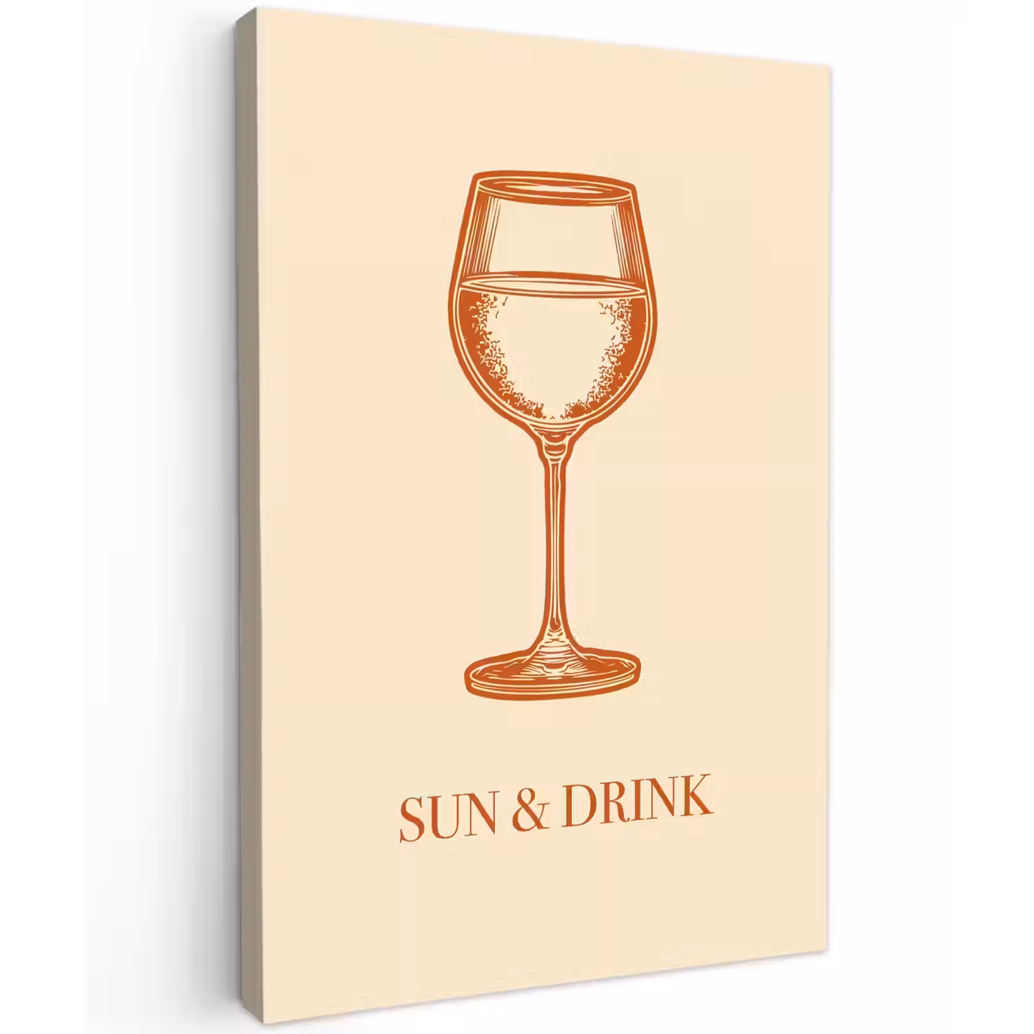Wijn - Zomer - Quote - Oranje canvas 2cm klein -z3d
