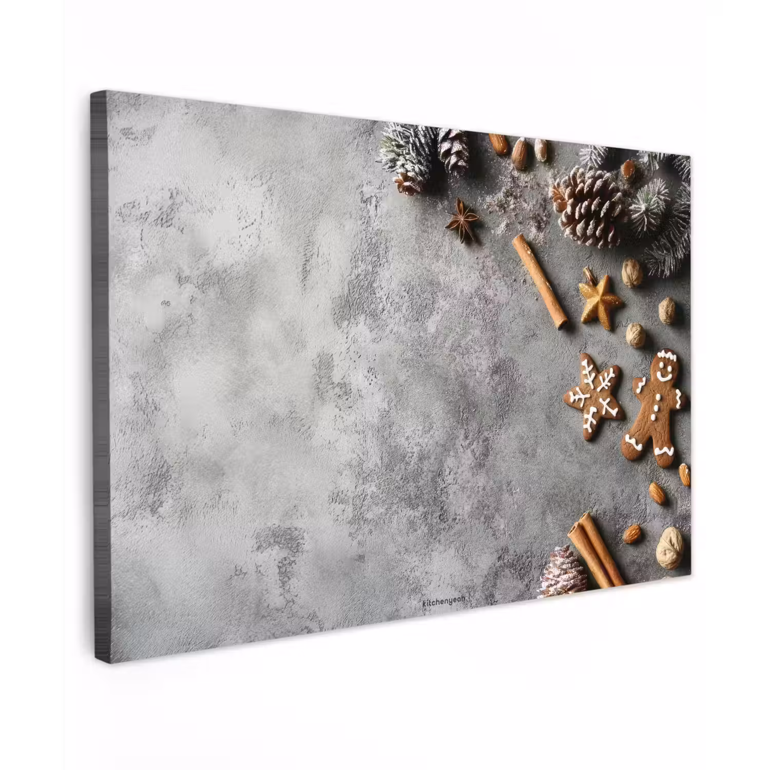 Winter - Kerst - Beton - Dennenappels canvas 2cm klein -z3d