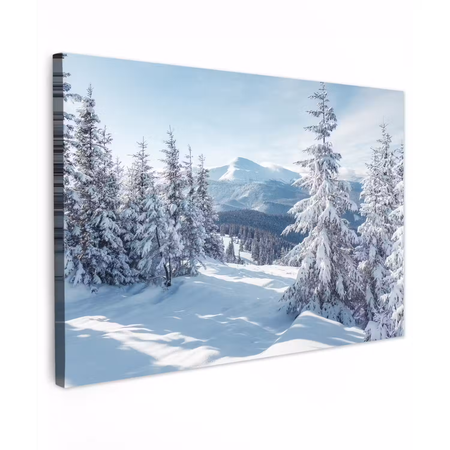 Winterlandschap - Natuur - Berg - Bomen - Sneeuw canvas 2cm klein -z3d