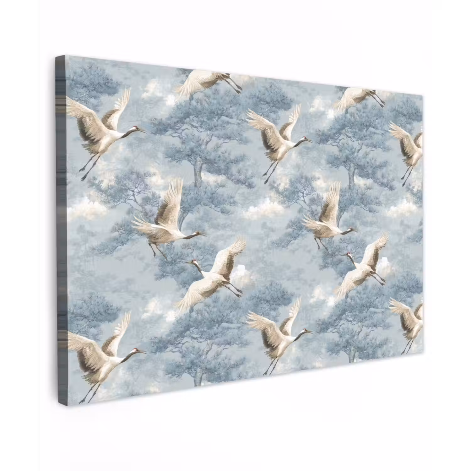 Wolken - Kraanvogels - Blauw canvas 2cm klein 34 -z3d