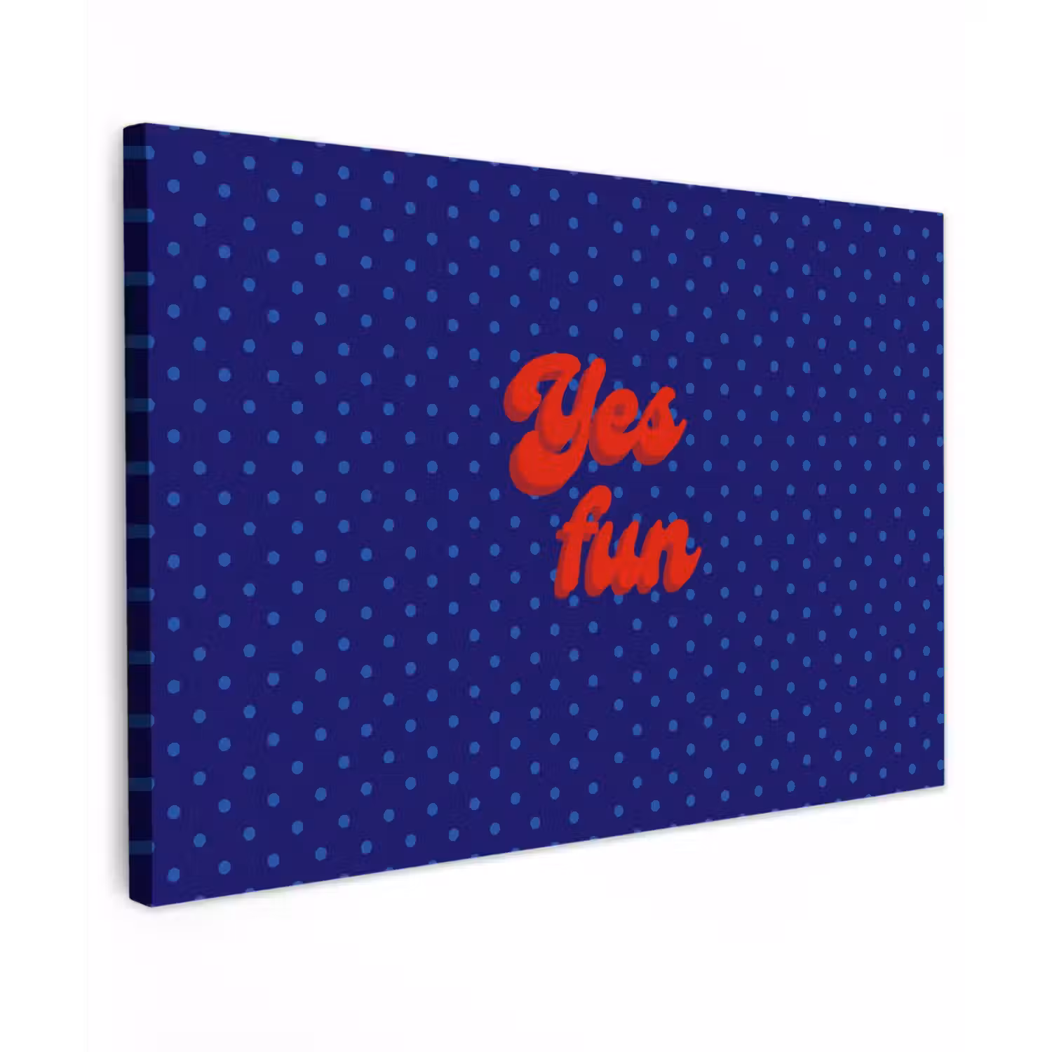 Yes fun - Rood - Blauw - Stippen canvas 2cm klein -z3d
