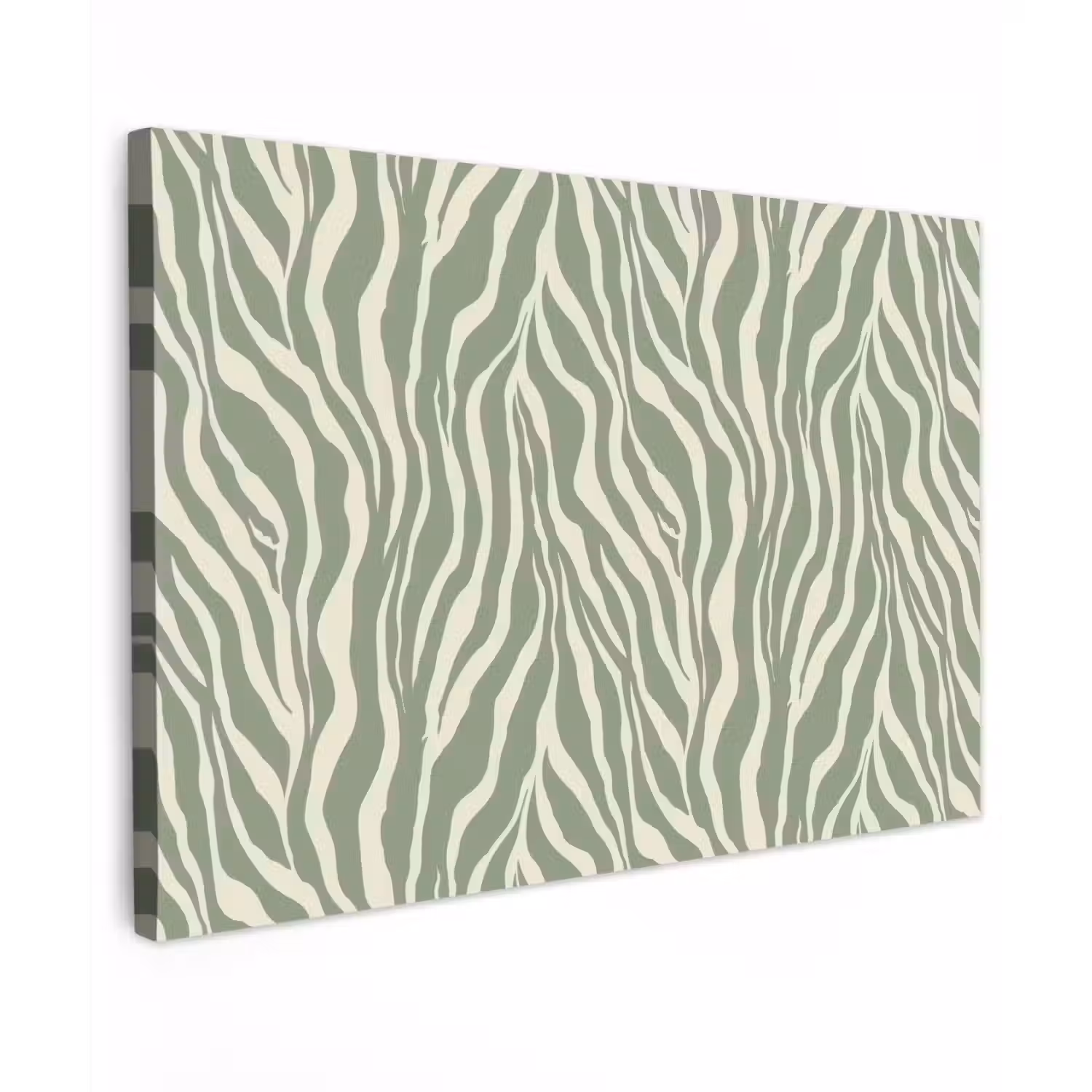 Zebra - Motief - Groen canvas 2cm klein 34 -z3d