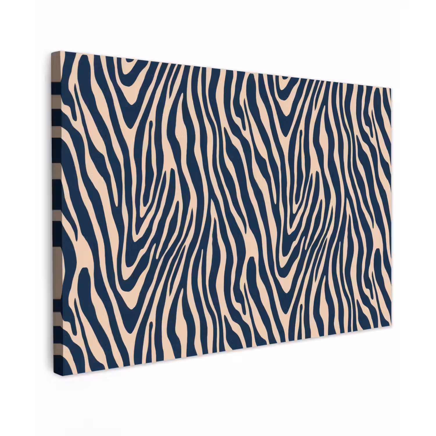 Zebra - Patroon - Blauw - Beige canvas 2cm klein 34 -z3d