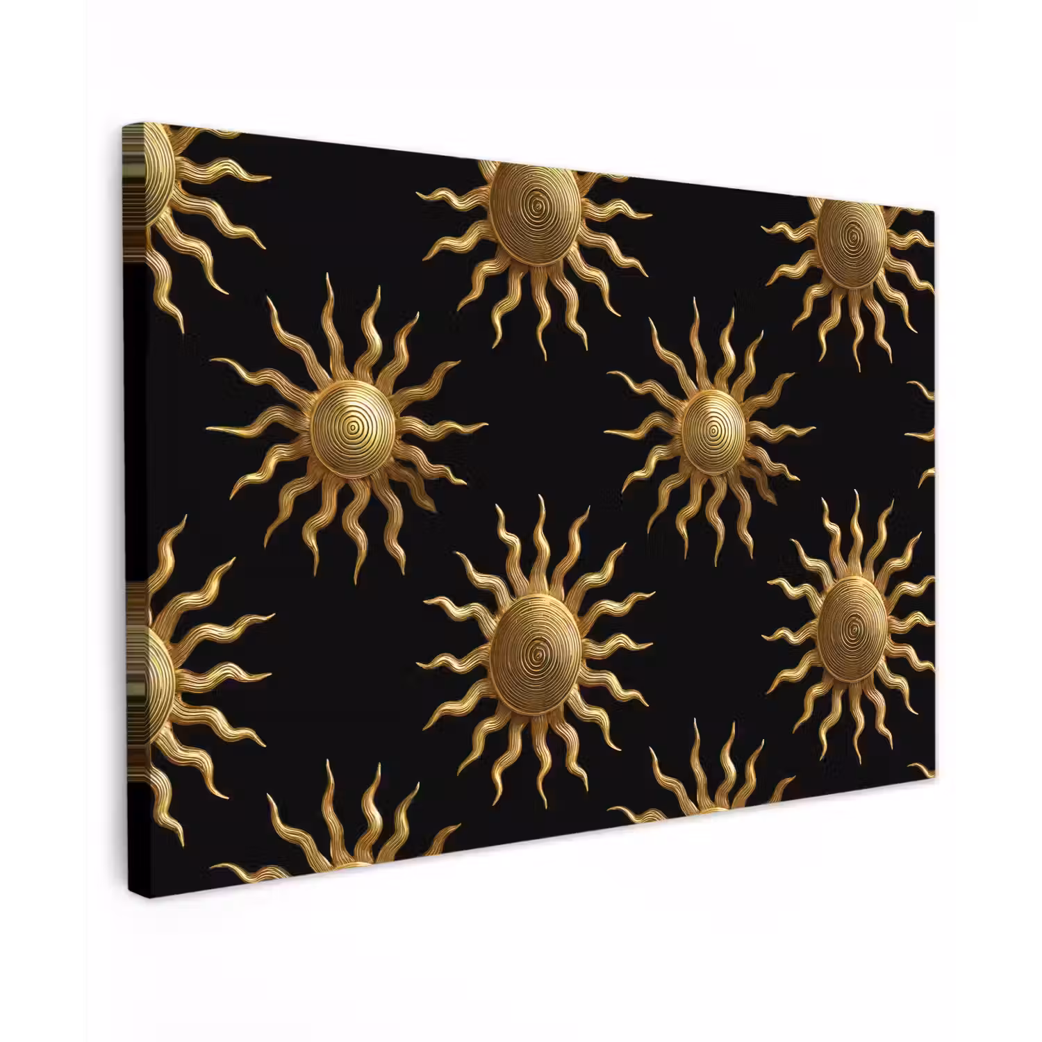 Zon - Patroon - Luxe - Goud - Zwart canvas 2cm klein 34 -z3d