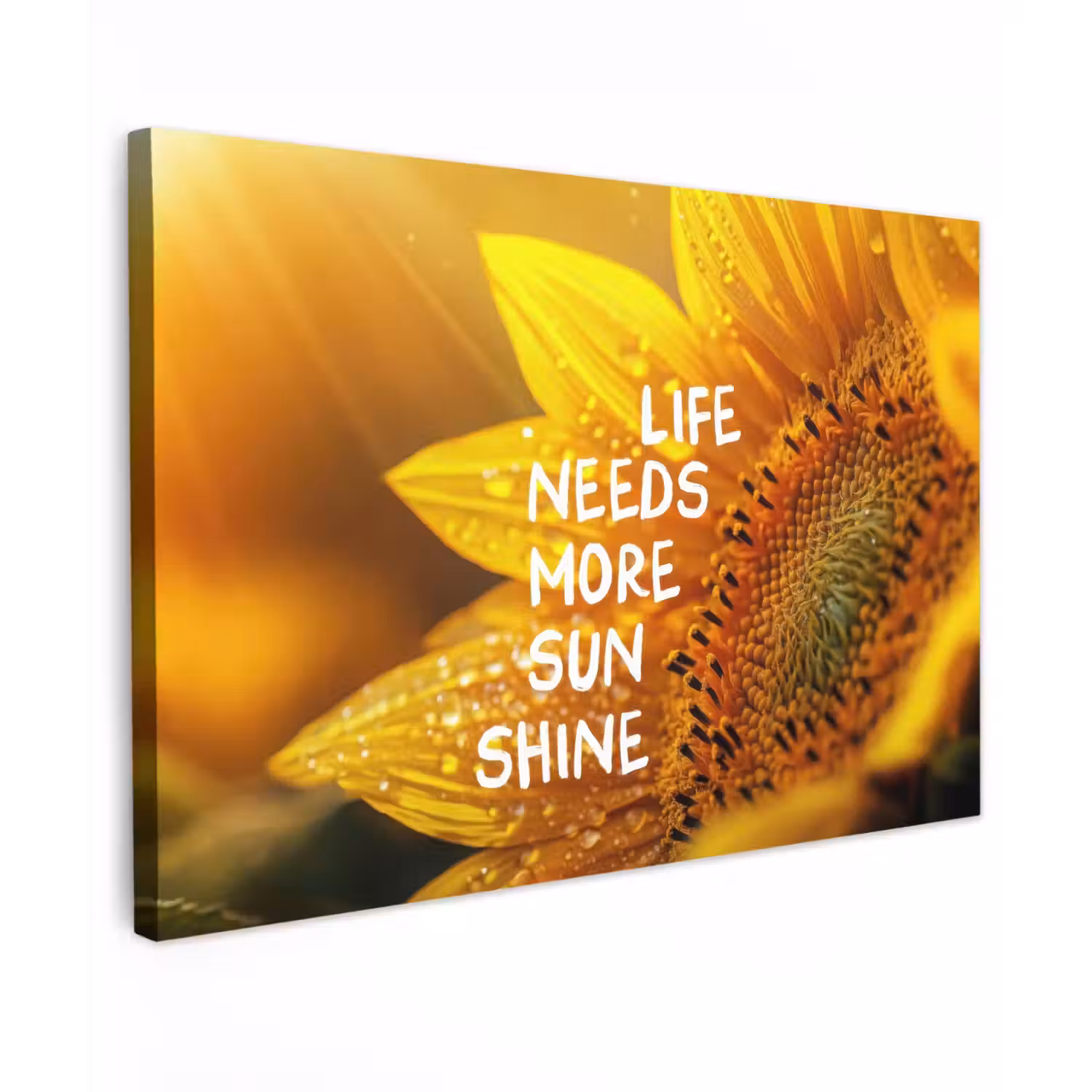 Zonnebloem - Close up - Geel - Quote canvas 2cm klein -z3d