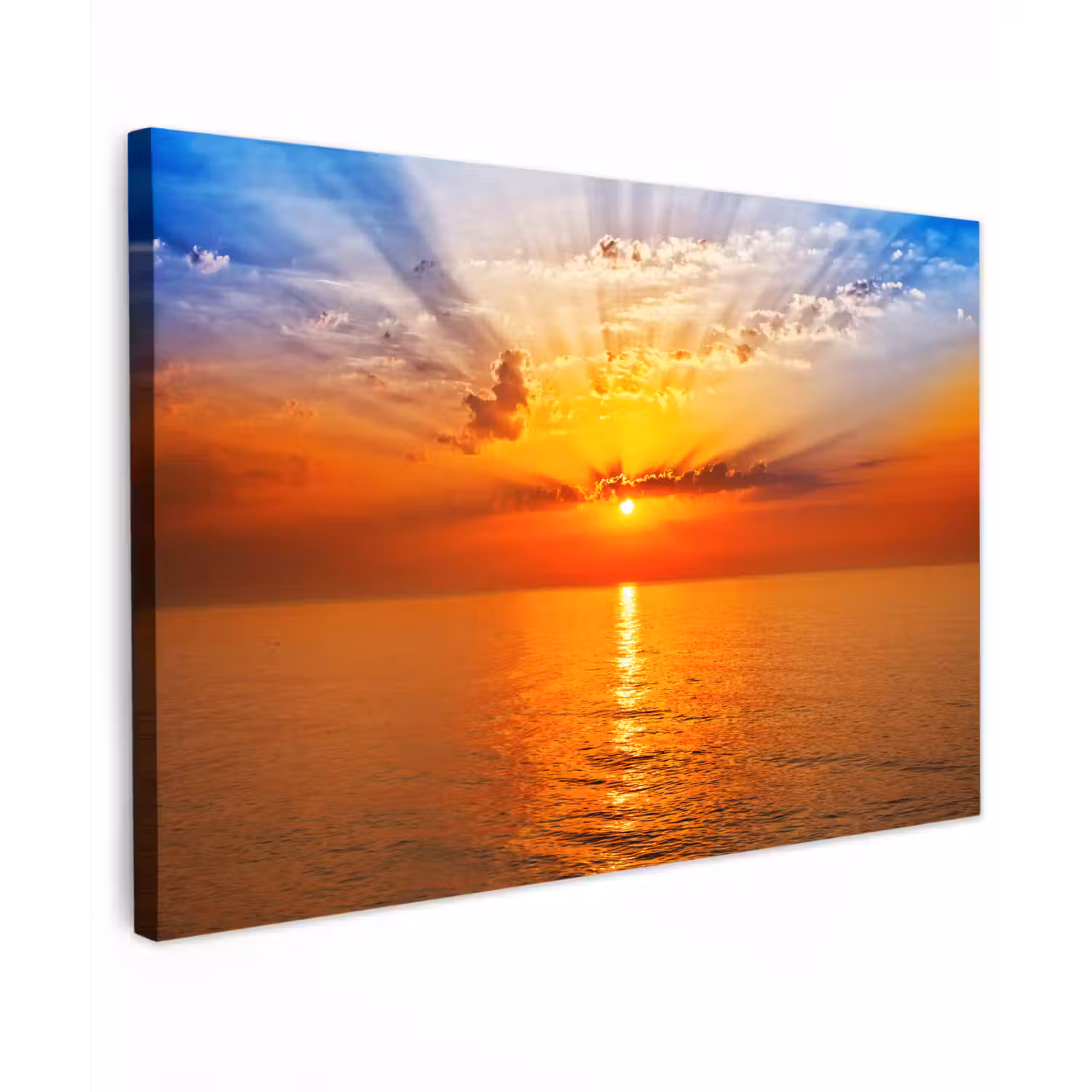 Zonsondergang - Zee - Lucht - Oranje - Horizon - Water canvas 2cm klein -z3d