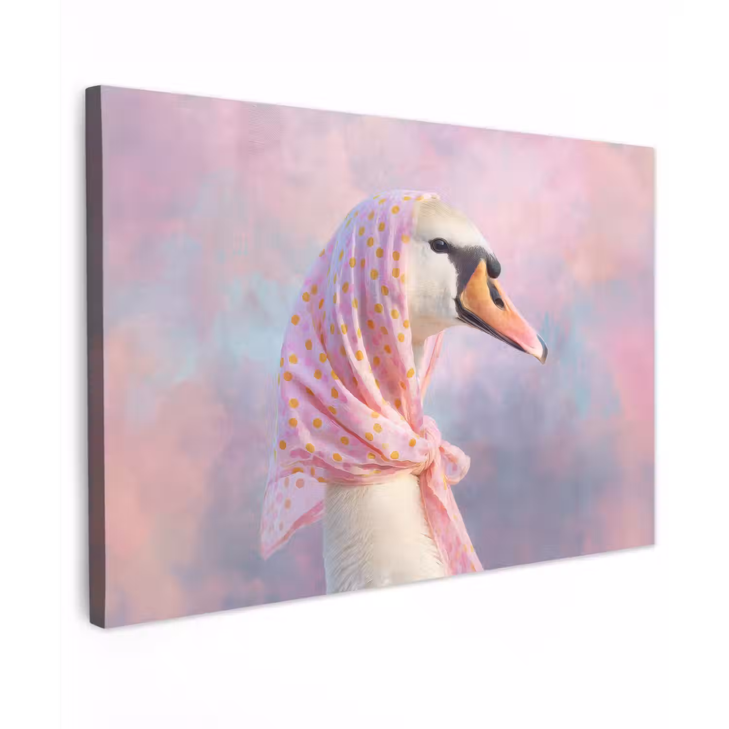 Zwaan - Sjaaltje - Pastelwolken canvas 2cm klein -z3d