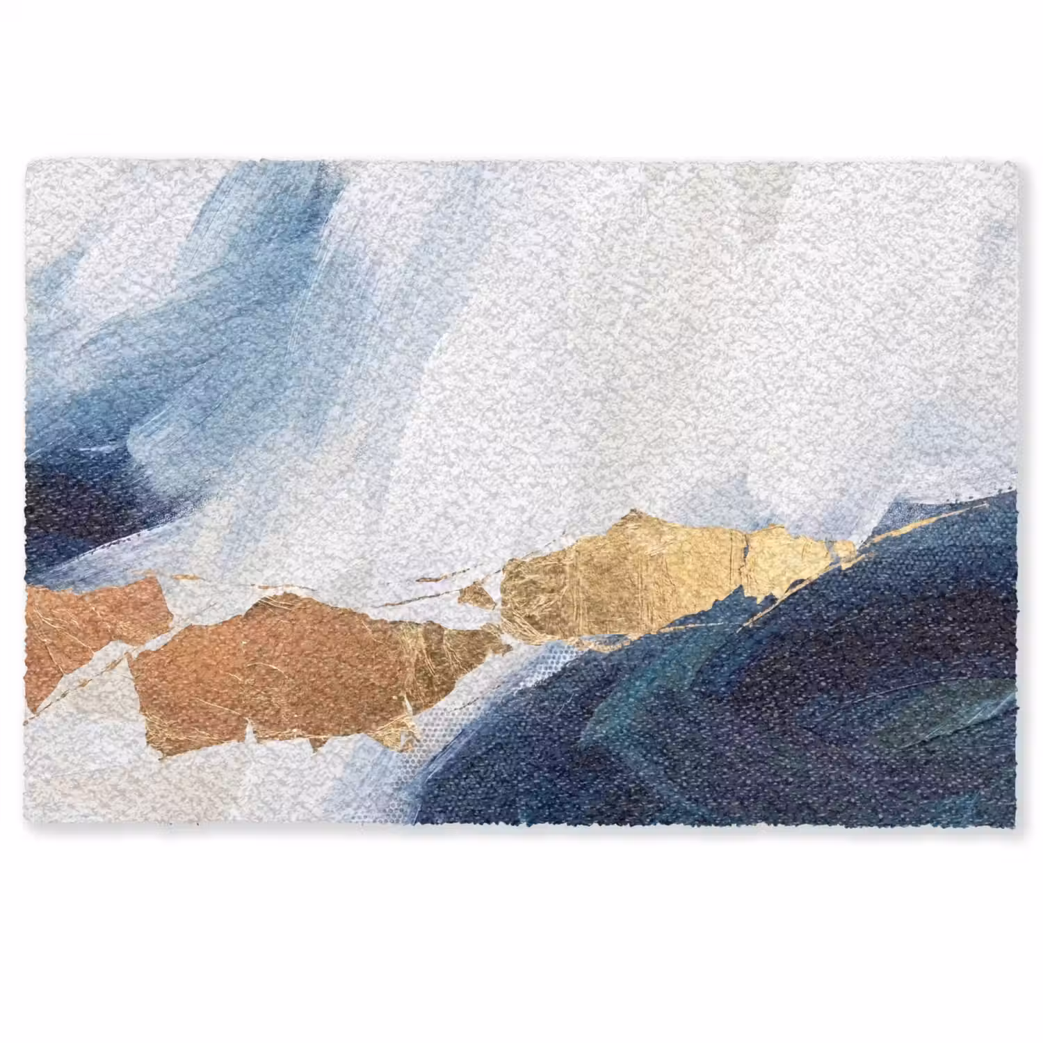 Abstract - Acryl - Blauw - Goud - Elegant Deurmat klein -zkaufland3d