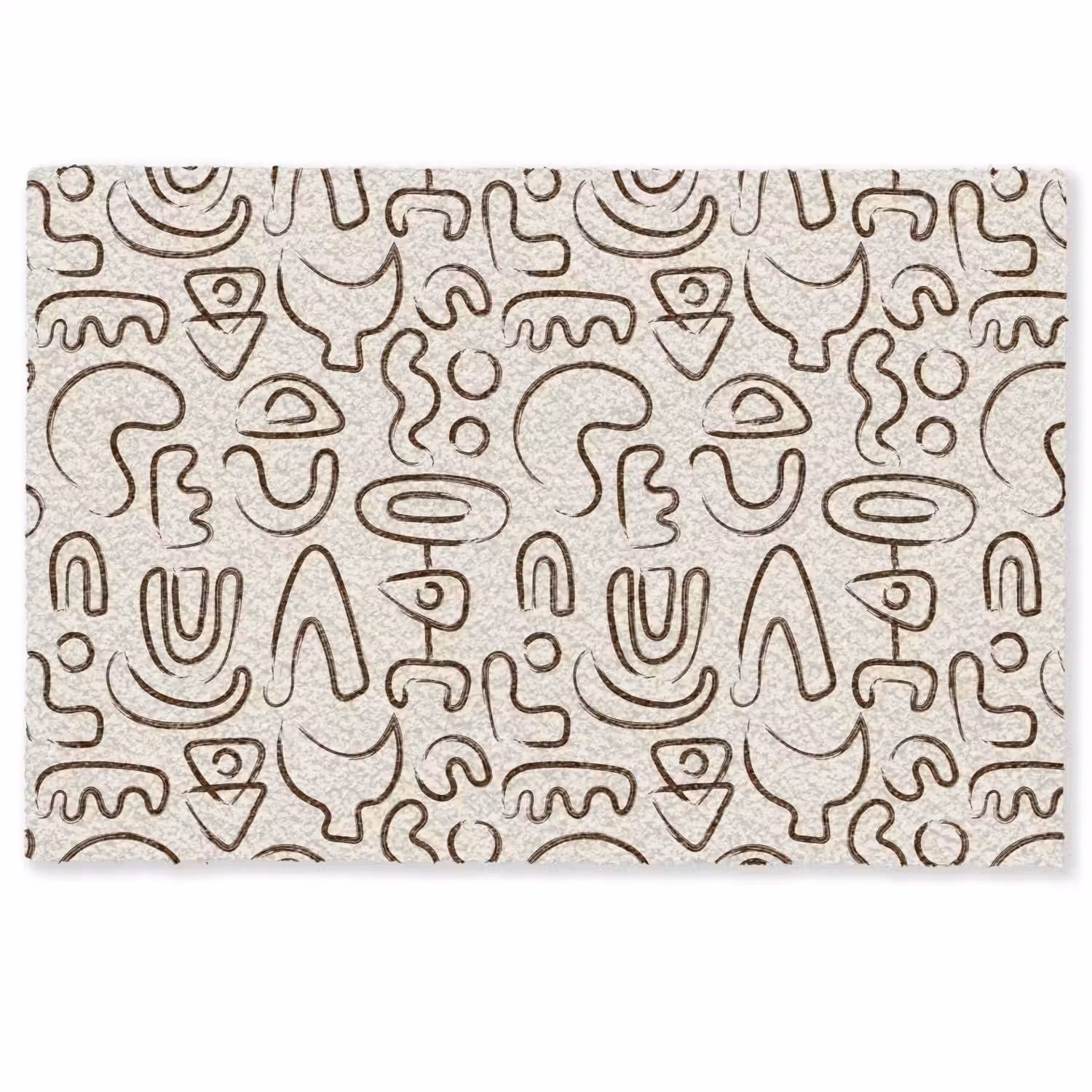 Abstract - Beige - Patroon - Donkerbruin Deurmat klein 898 -zkaufland3d