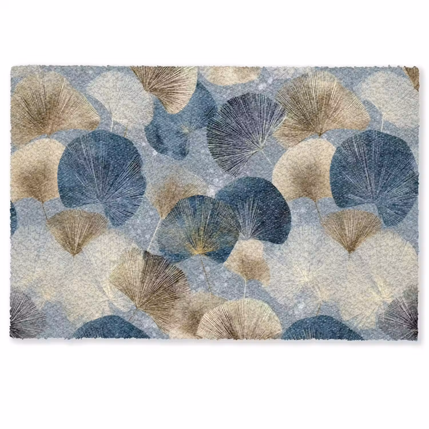 Bladeren - Abstract - Goud - Blauw Deurmat klein -zkaufland3d