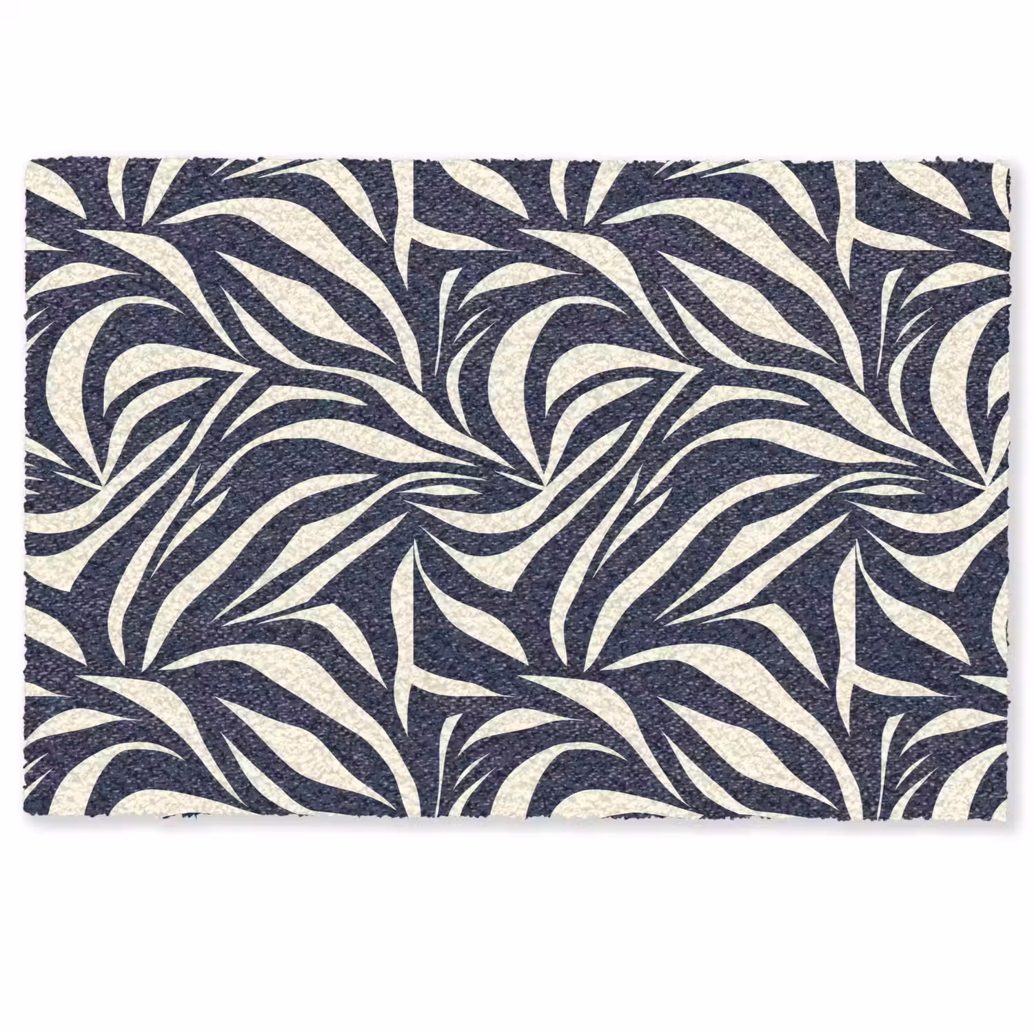 Bladvormen - Blauw - Patroon - Wit Deurmat klein 898 -zkaufland3d