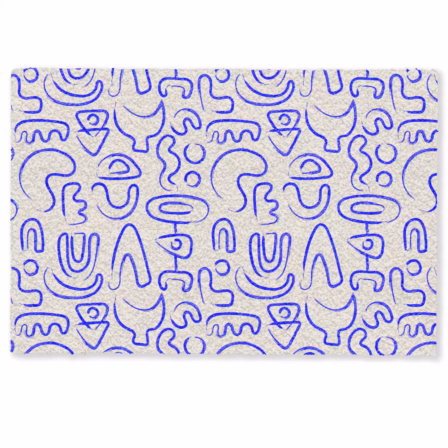 Blauw - Patroon - Abstract - Beige Deurmat klein 898 -zkaufland3d