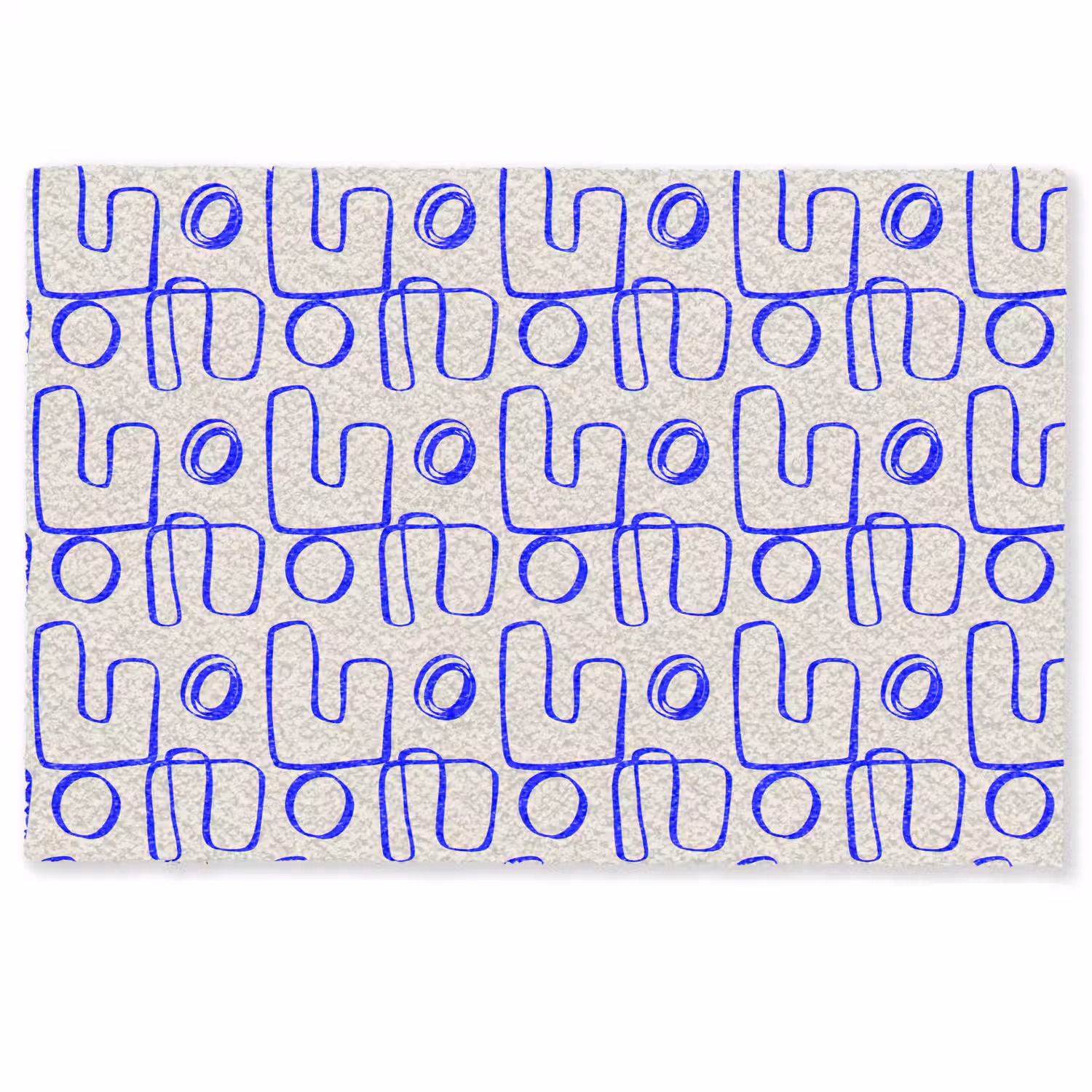Blauw - Patroon - Beige - Abstract Deurmat klein 898 -zkaufland3d