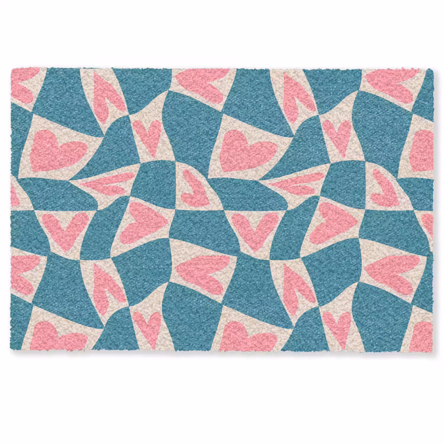 Blauw - Vlakken - Patroon - Hartjes Deurmat klein 898 -zkaufland3d