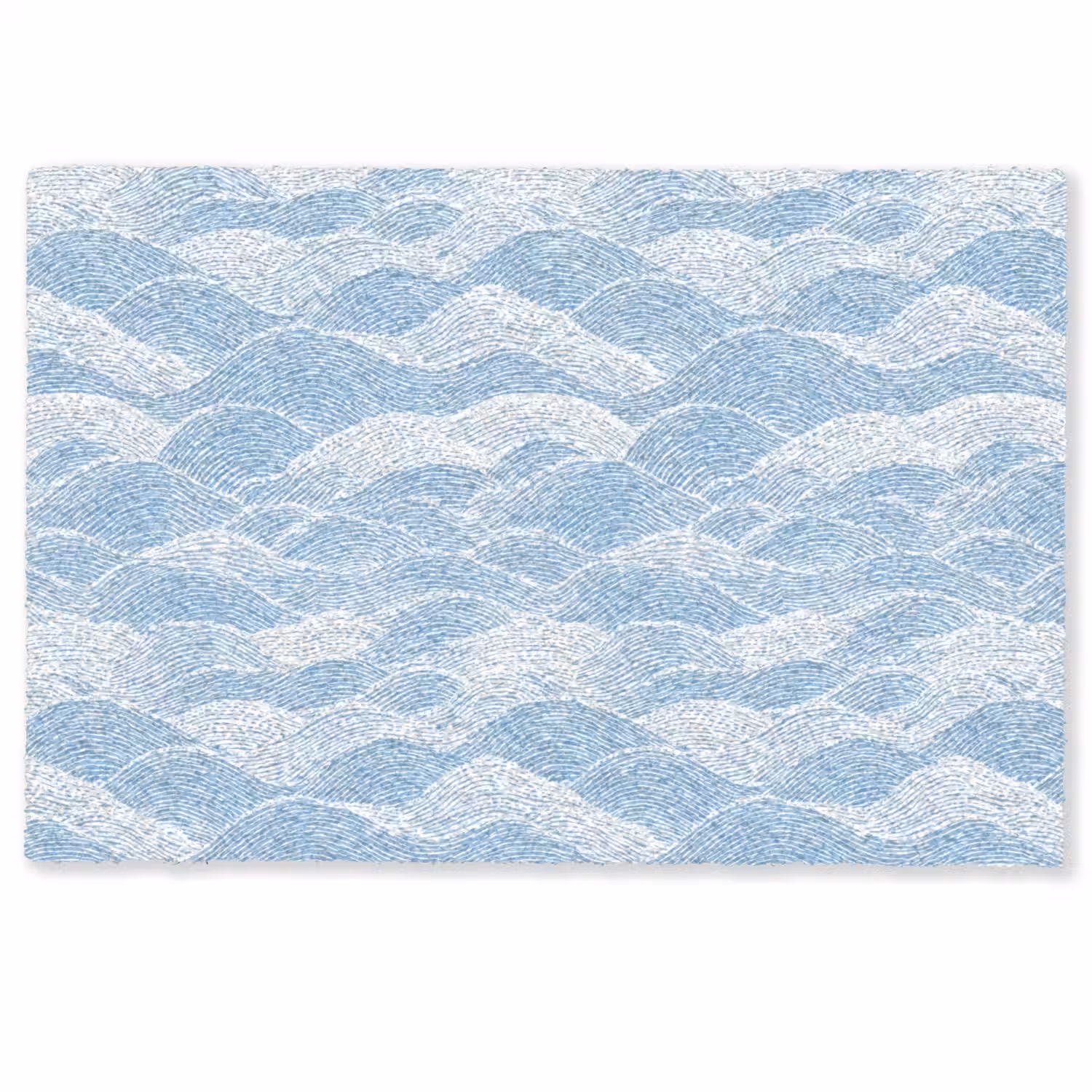 Blauw - Wit - Golven - Getekend Deurmat klein 898 -zkaufland3d