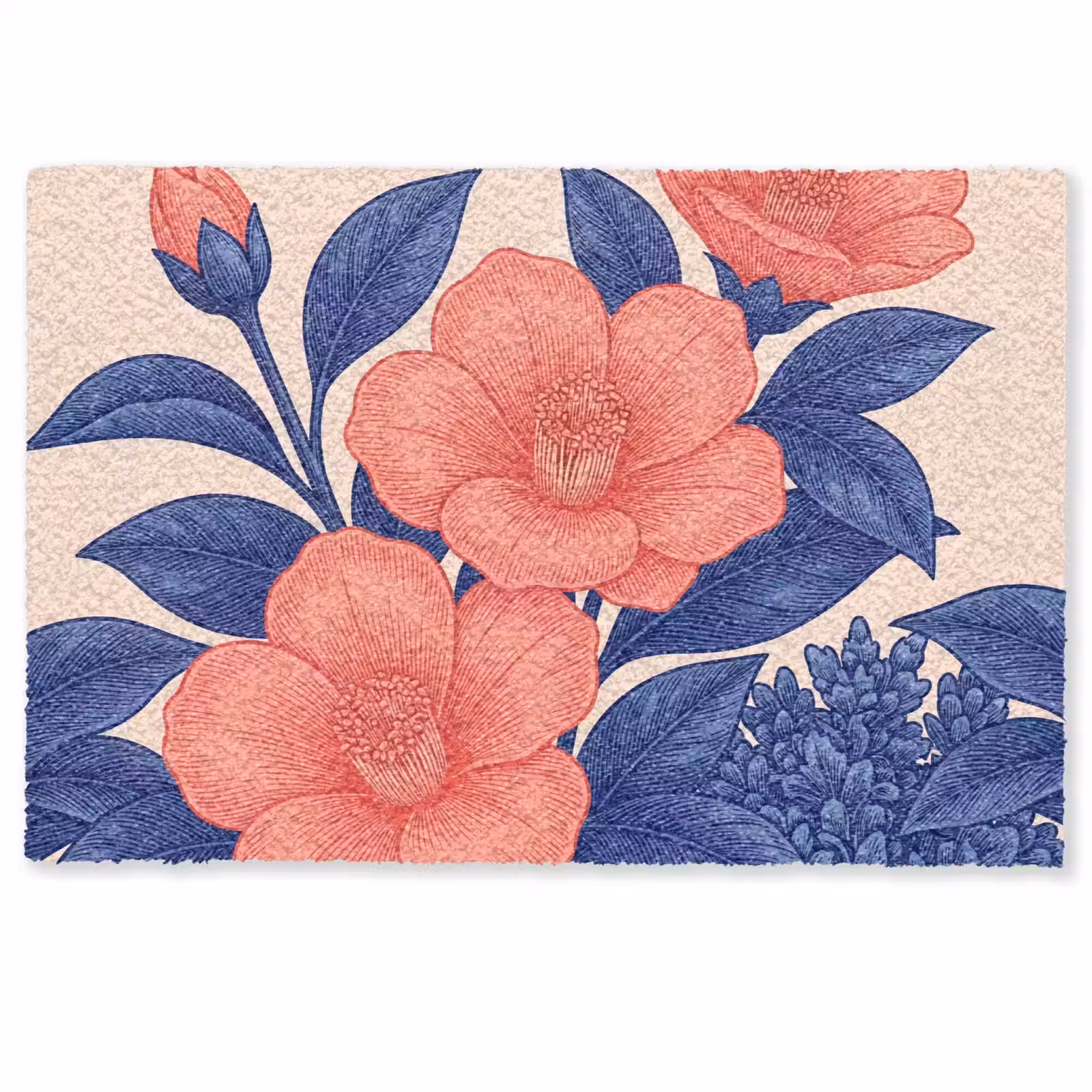Deurmat - Bloemen - Bladeren - Botanisch - Bloemen - Bladeren - Botanisch Deurmat klein