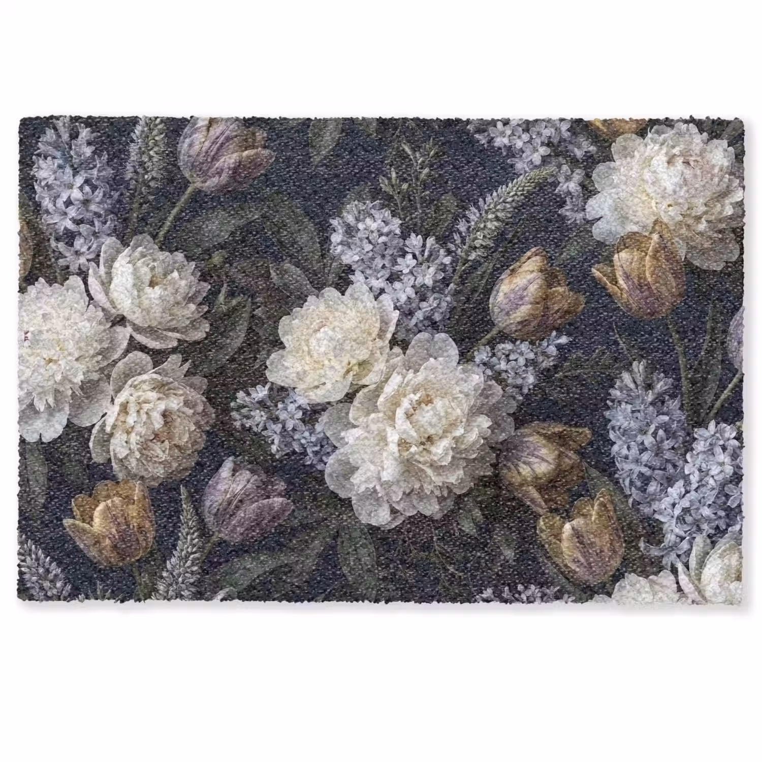 Bloemen - Donker - Elegant - Natuur - Wit Deurmat klein -zkaufland3d