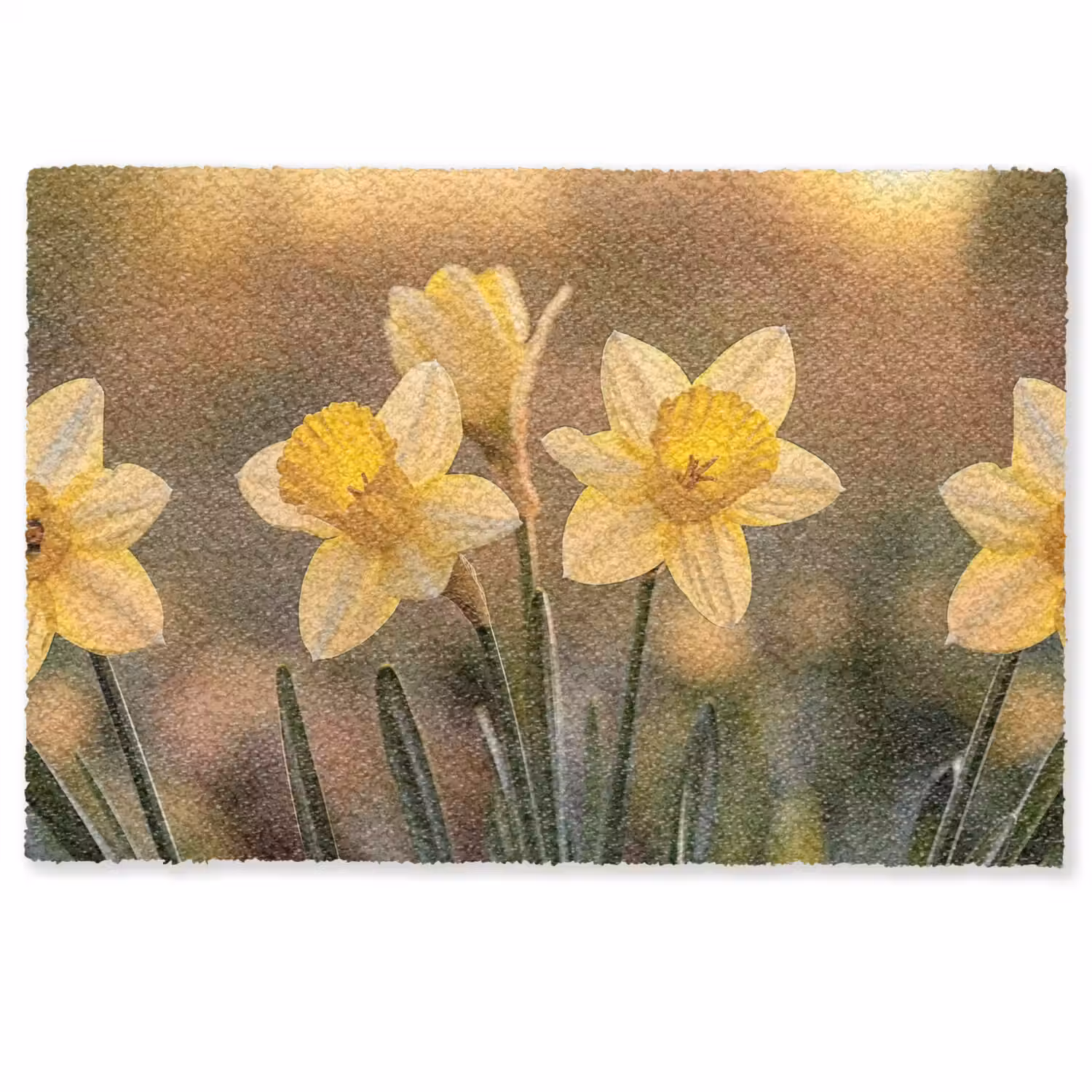 Bloemen - Geel - Wazig Deurmat klein -zkaufland3d