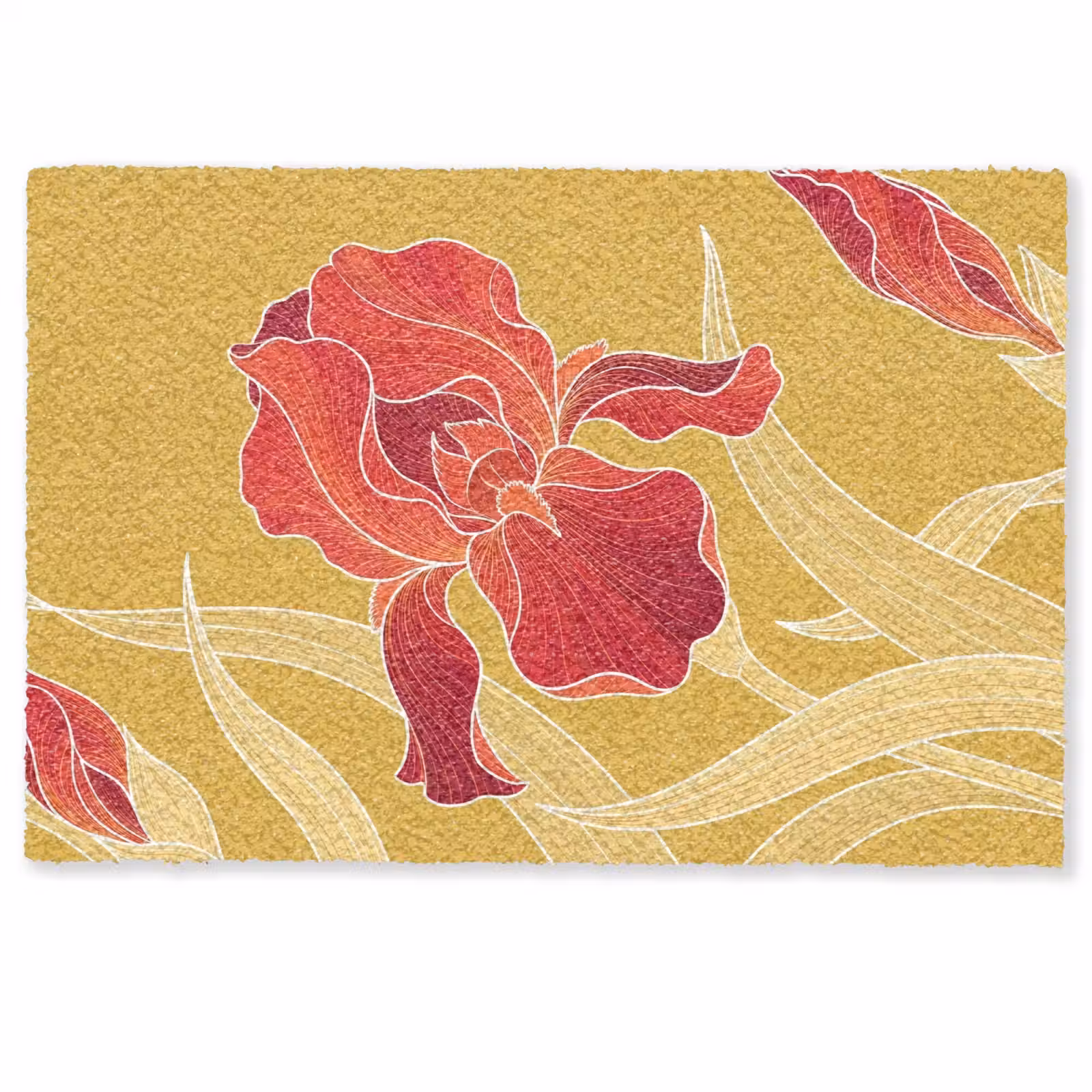 Deurmat - Bloemen - Illustratie - Rood - Bloemen - Illustratie - Rood Deurmat klein