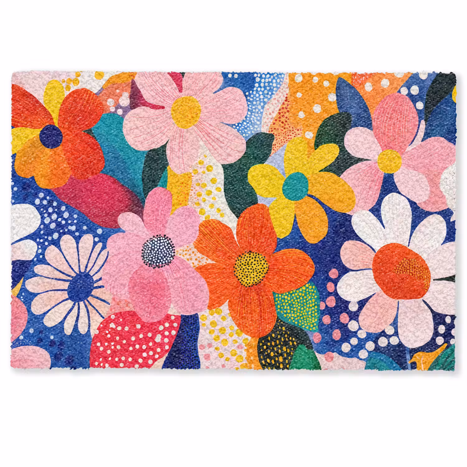 Bloemen - Kleurrijk - Stippen Deurmat klein -zkaufland3d