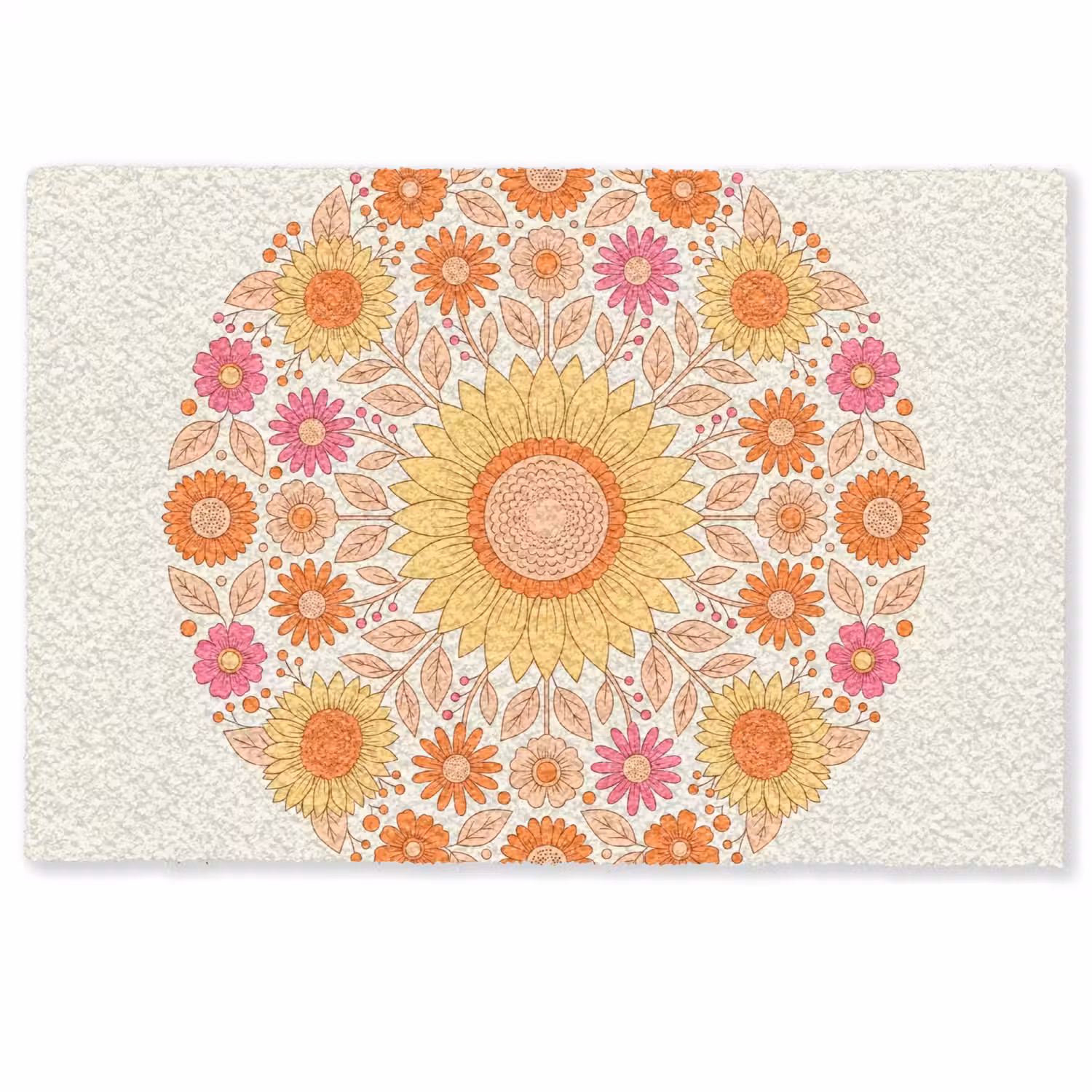 Bloemen - Mandala - Patroon - Kleurrijk Deurmat klein -zkaufland3d