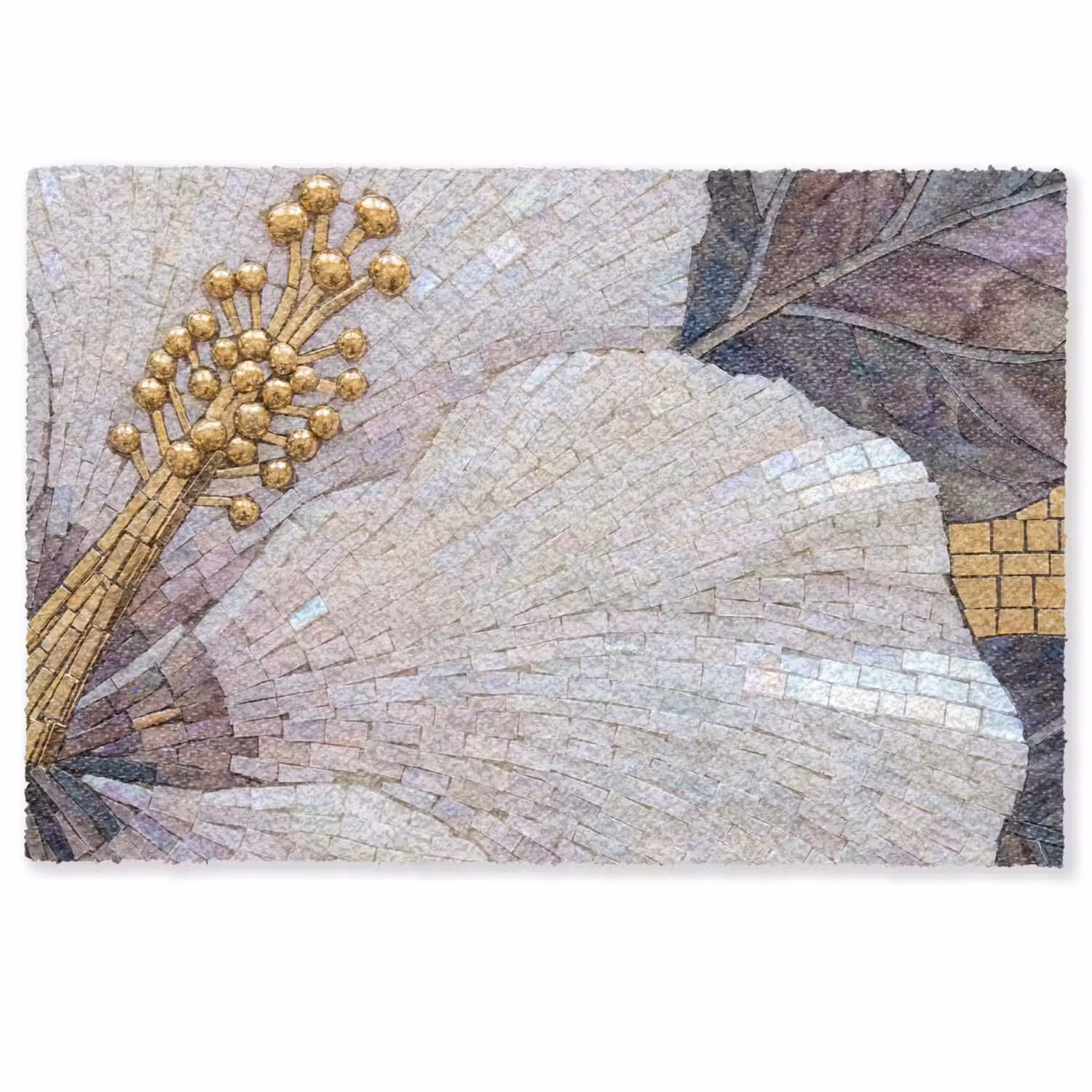 Bloemen - Mozaïek - Kunst - Modern - Goud Deurmat klein -zkaufland3d