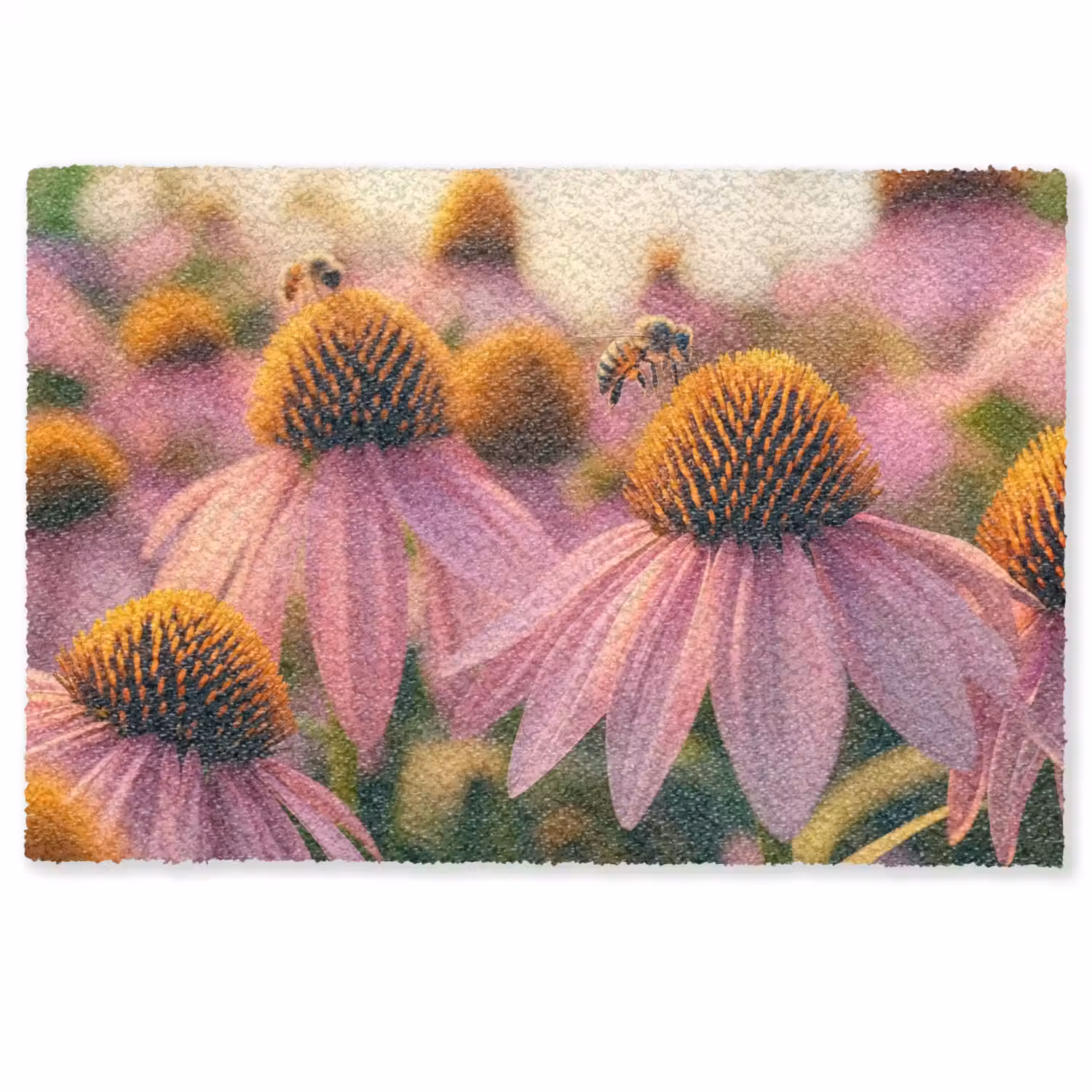 Bloemen - Paars - Bijen Deurmat klein -zkaufland3d