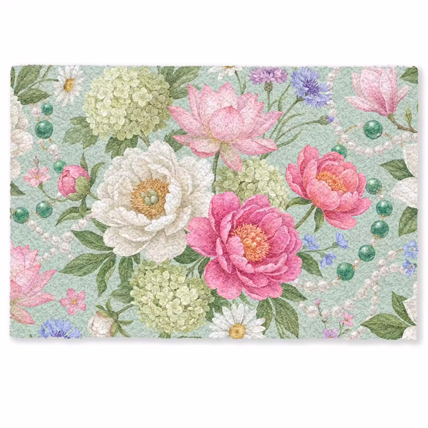 Bloemen - Patroon - Botanisch - Groen Deurmat klein -zkaufland3d