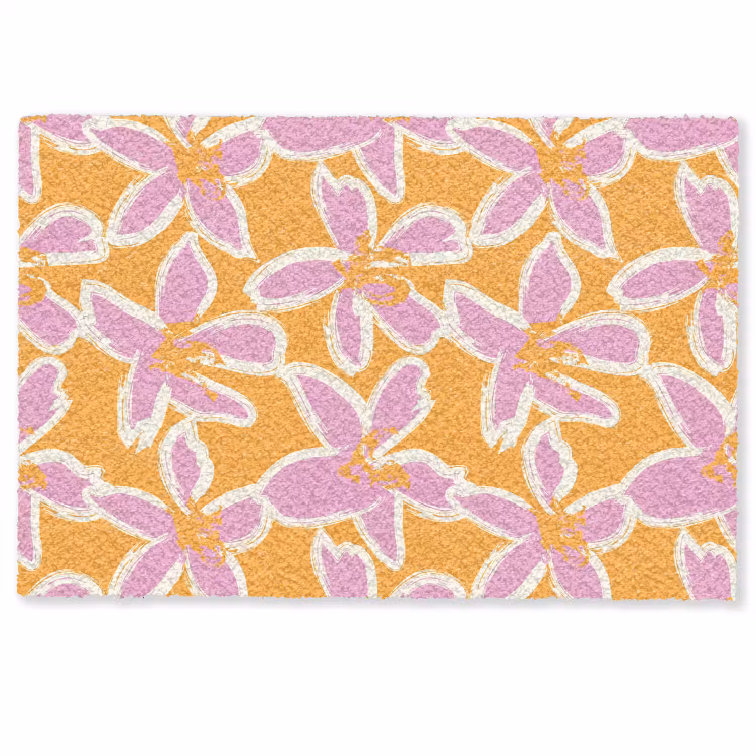 Bloemen - Patroon - Roze - Oranje Deurmat klein -zkaufland3d