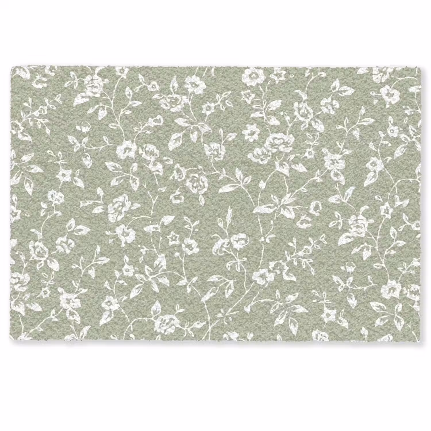 Bloemen - Print - Groen - Wit Deurmat klein -zkaufland3d