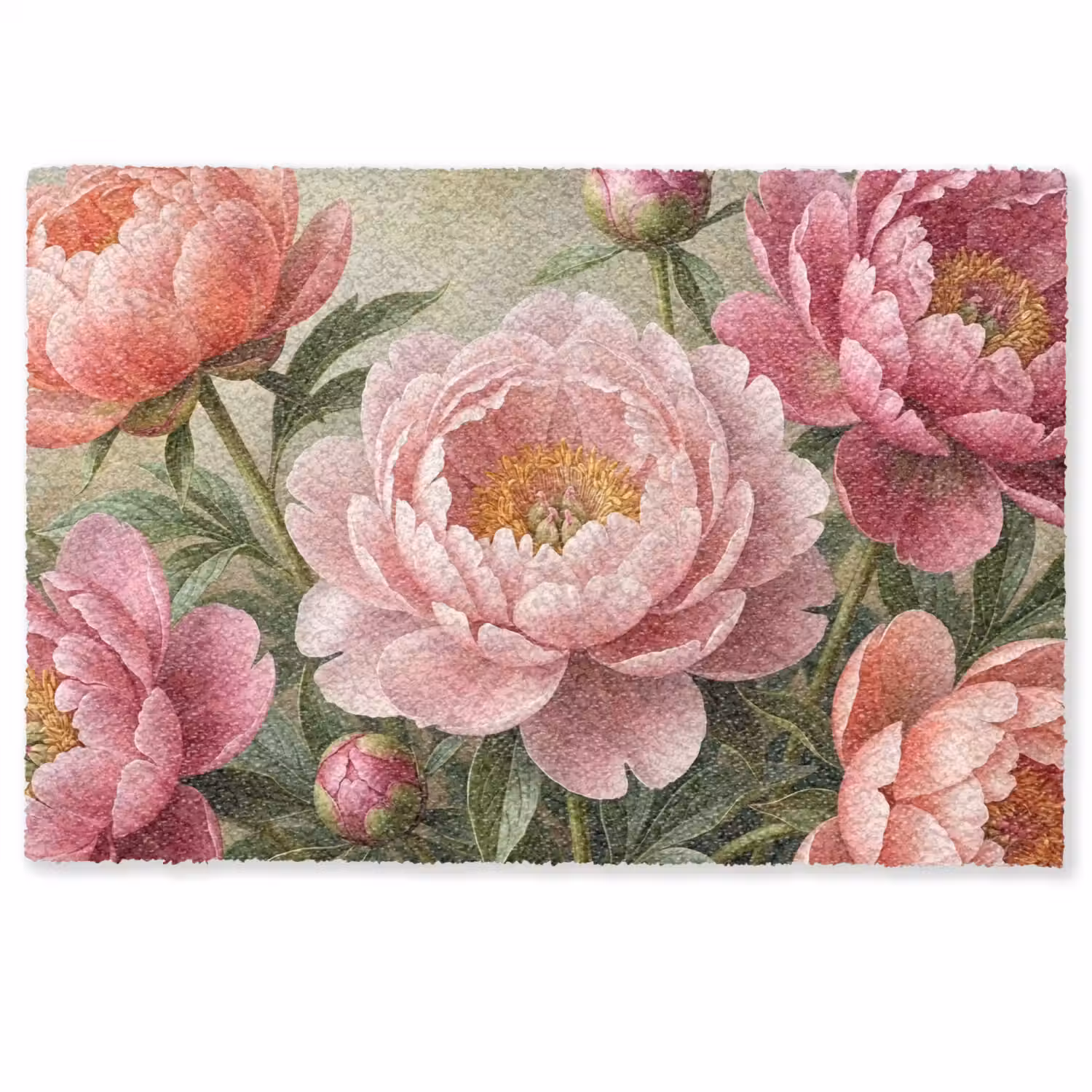 Bloemen - Roze - Klassiek - Gedetailleerd - Natuur Deurmat klein -zkaufland3d