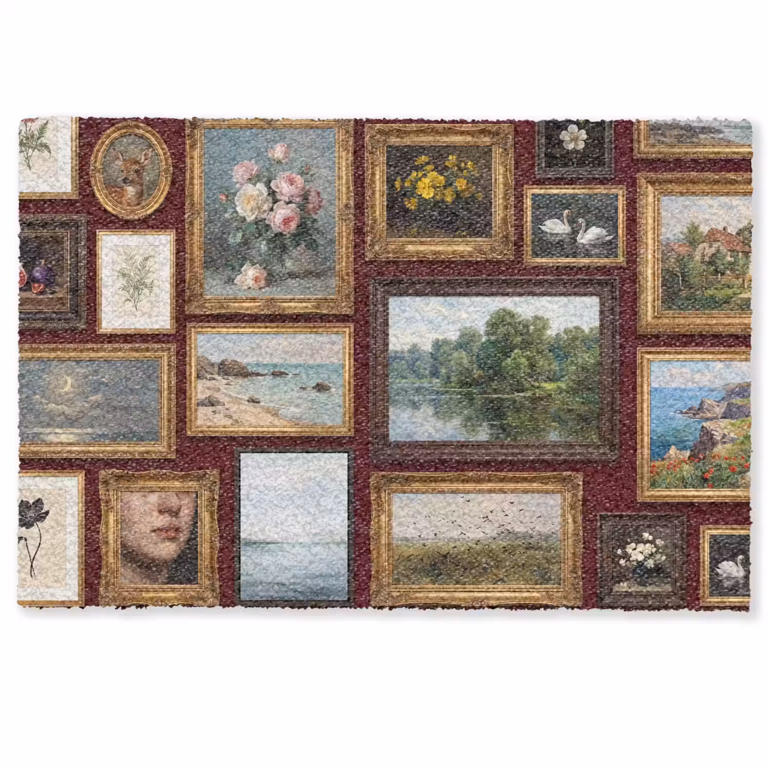 Bloemen - Vaas - Klassiek - Kunst - Rood Deurmat klein -zkaufland3d