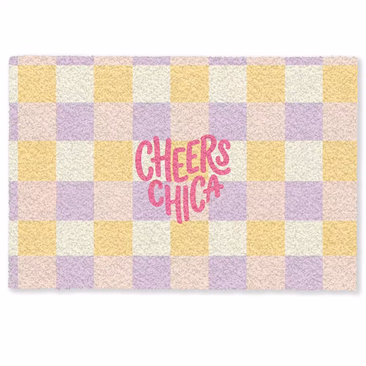 Cheers Chica - Ruitjes - Lila - Geel Deurmat klein -zkaufland3d